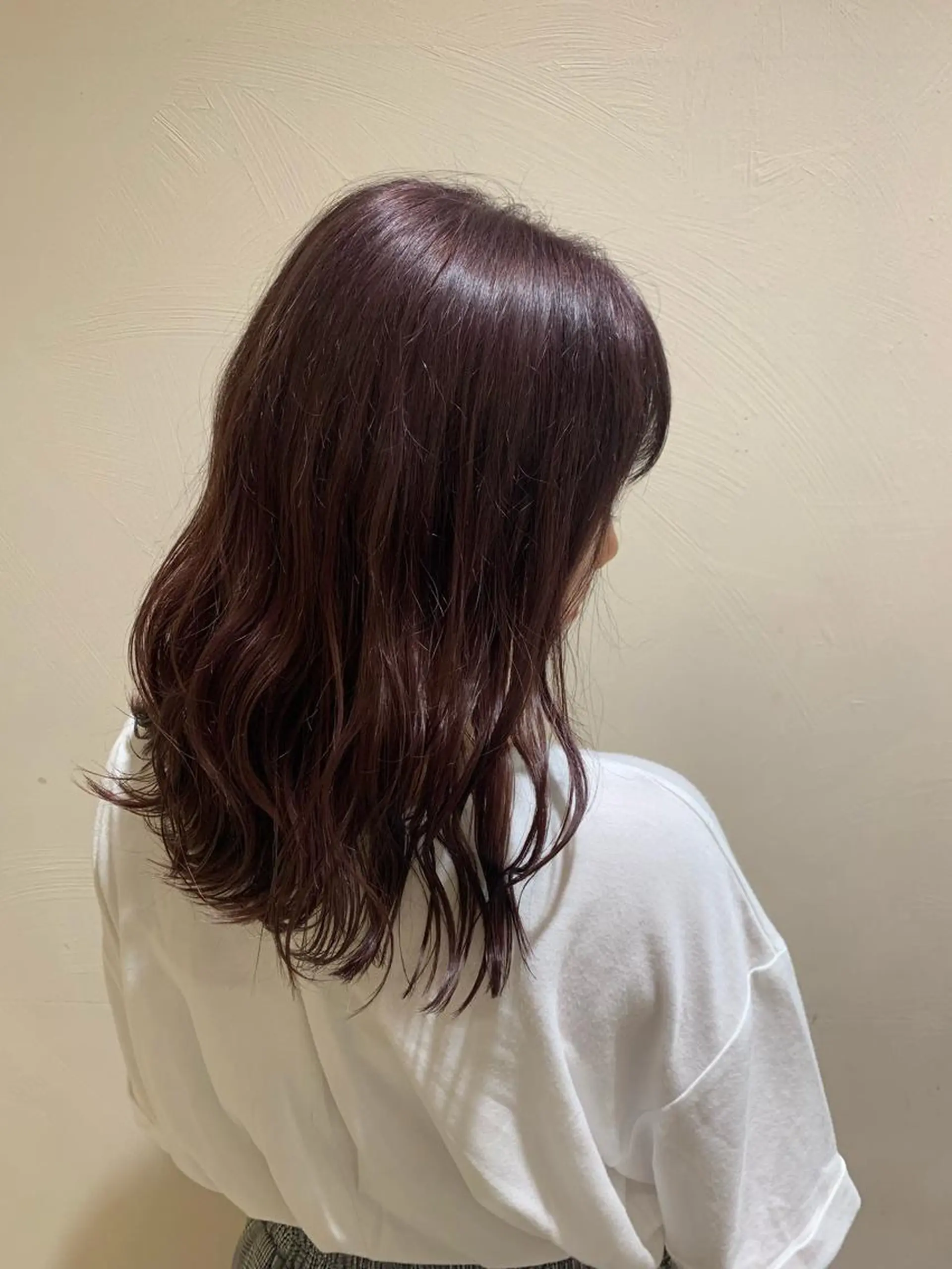 セミロング カラー ベージュカラー ブリーチ ブラウンカラー カシス 透明感カラー カット ヘアカラー WILL DRESS JR高槻店所属・内山 由貴奈のヘアスタイル