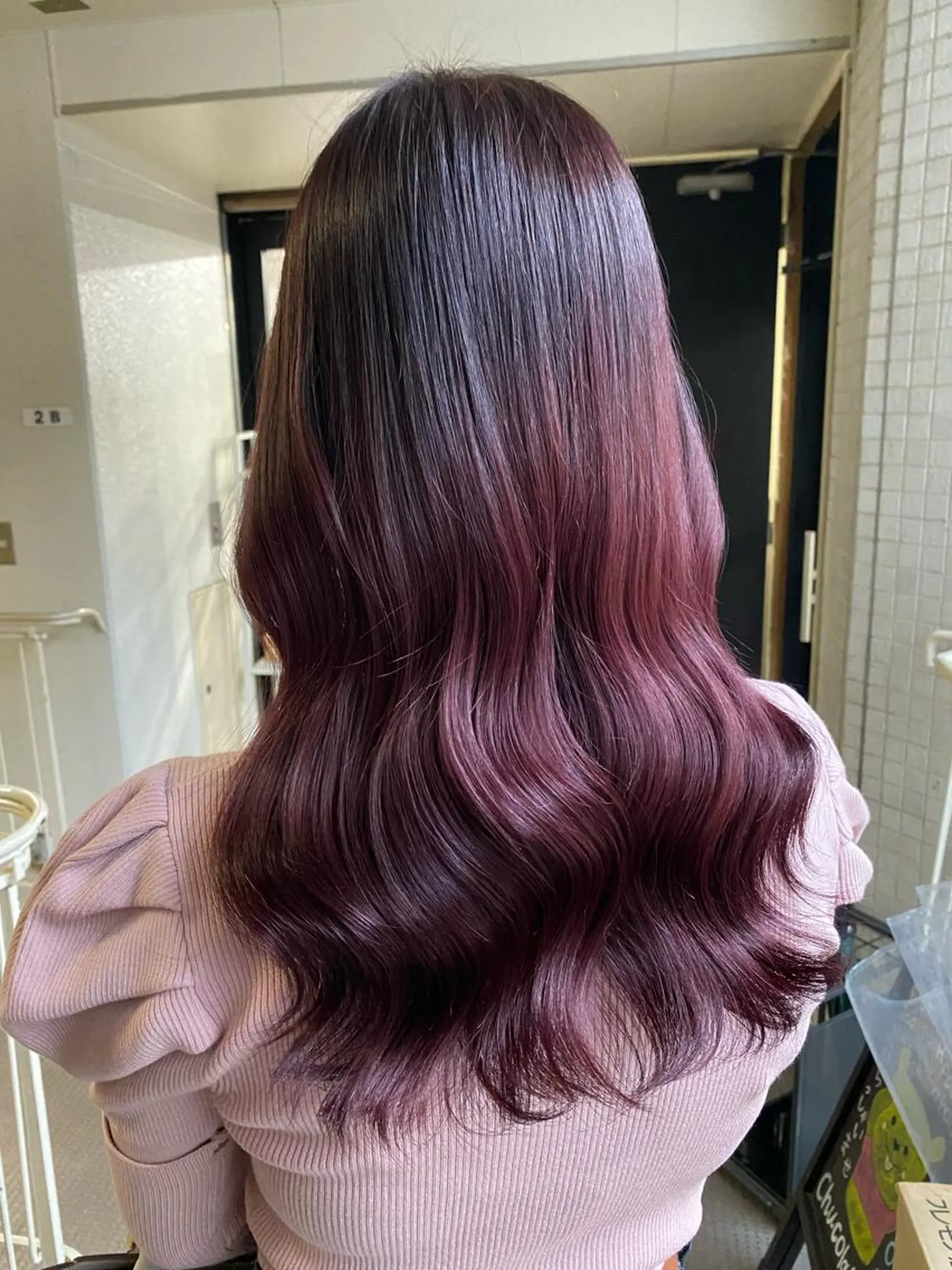 ロング カラー ヘアアレンジ アッシュ アッシュグレー アッシュグレージュ バレイヤージュ ミストバング ヘアカラー トリートメント 🌟🍒ハイトーン 韓国ヘア/ユウミのヘアスタイル