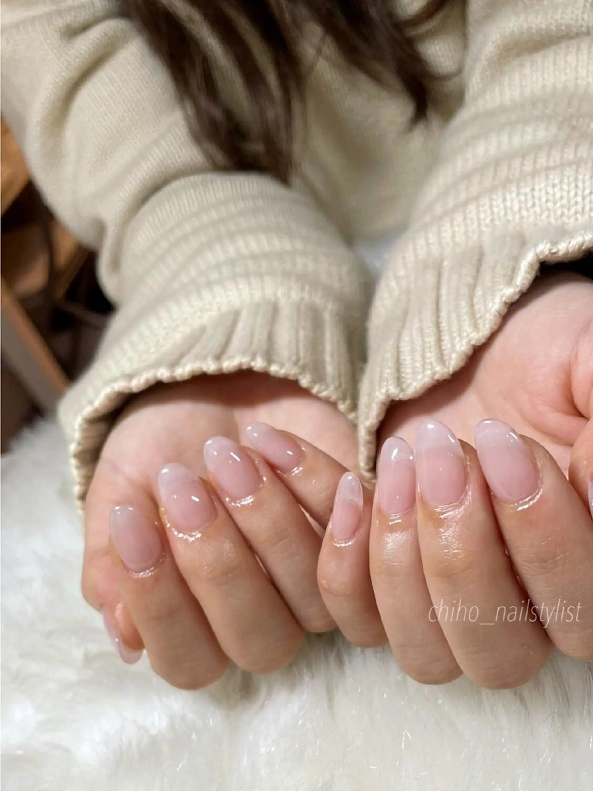 ネイル クリアネイル 長さ出し ジェルネイル スカルプ/美爪ネイル CHIHOのネイルデザイン
