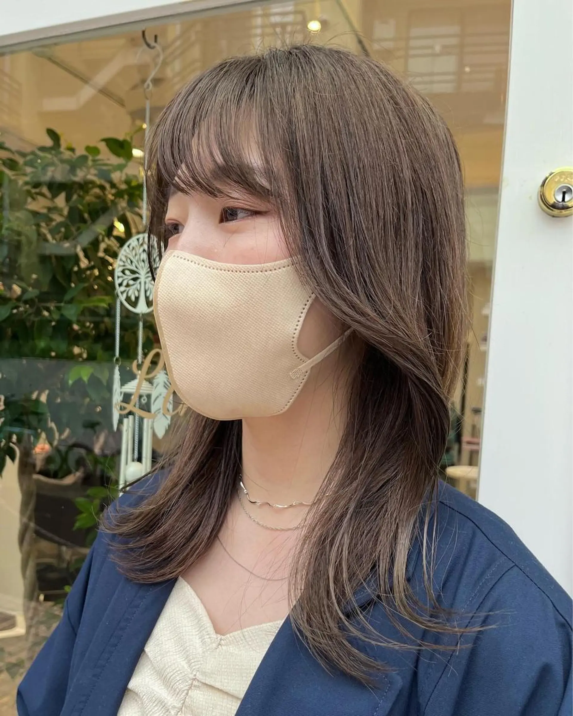 ミディアム カラー ベージュカラー ブリーチ グレージュ ミルクティーグレージュ ブリーチなしカラー 髪質改善カラー☆ ヘアアレンジmiyuのヘアスタイル