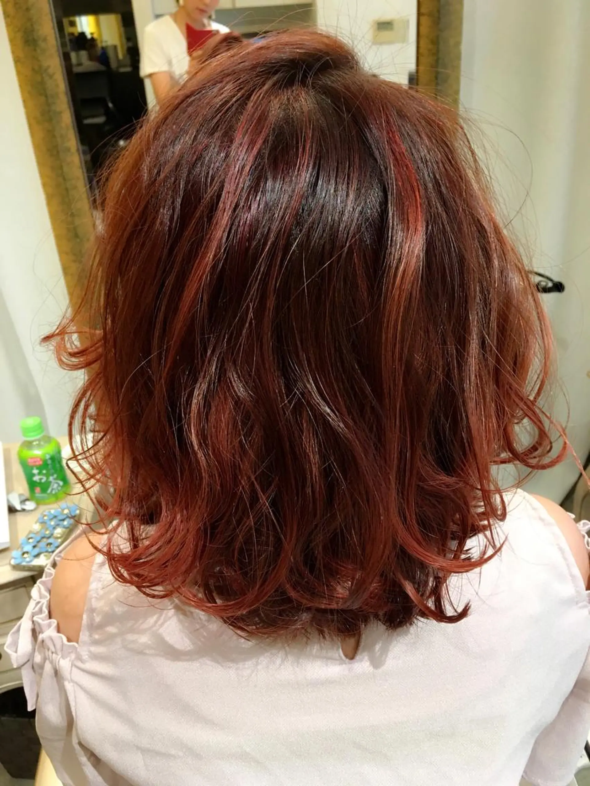 ミディアム カラー ハイライトカラー ピンクカラー ハイライト Lumderica(ラムデリカ)所属・ラムデリカ YUKAのヘアスタイル