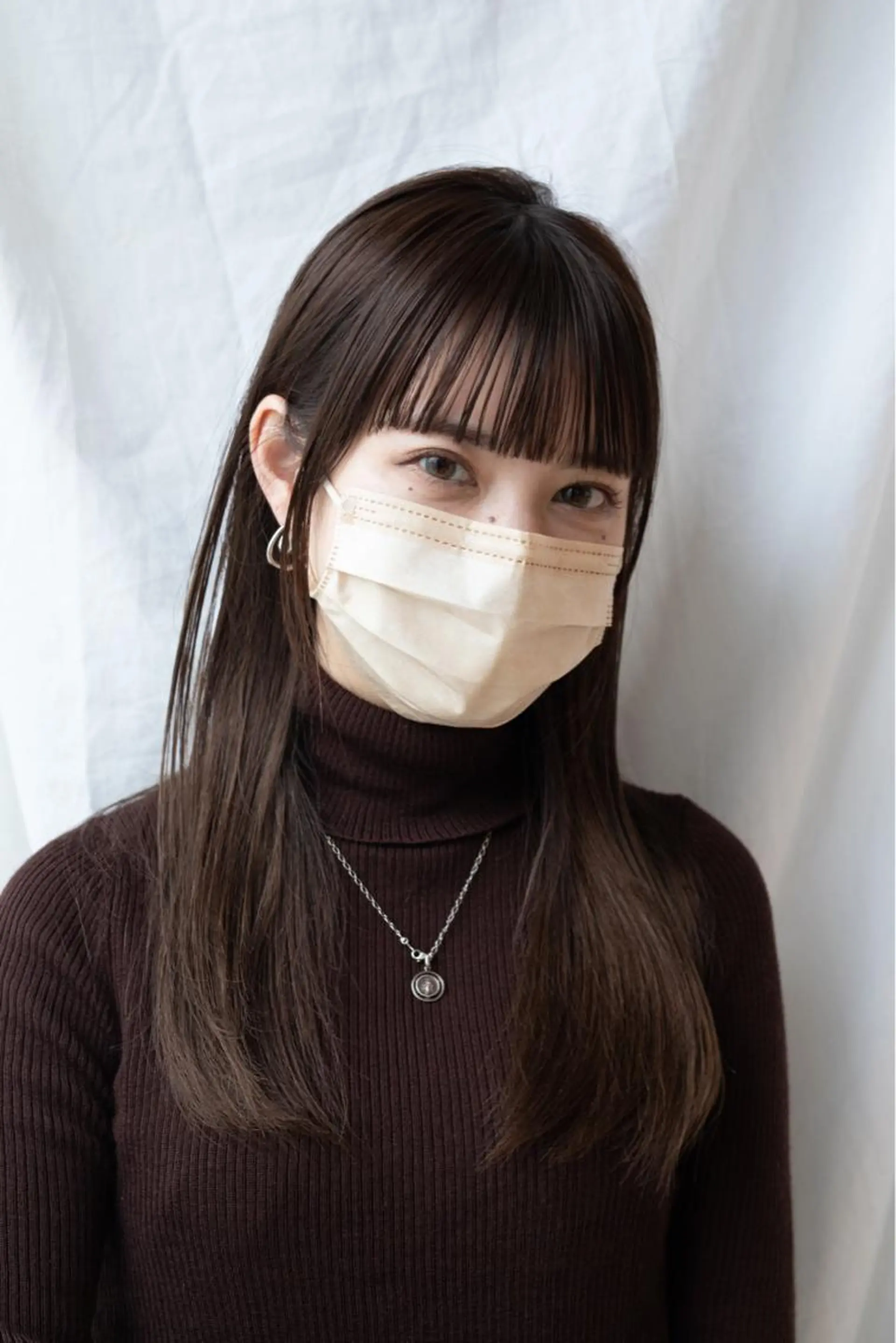 セミロング カラー カット ヘアカラー トリートメント 佐藤 悠衣/透明感 カラー/似合わせ前髪のヘアスタイル