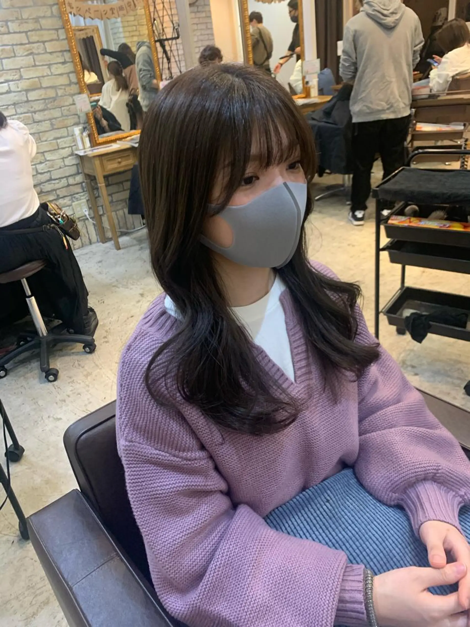 ロング カラー ベージュカラー ヨシンモリ 韓国風ヘア 現地韓国ヘア🇰🇷 Chisaki치사키のヘアスタイル