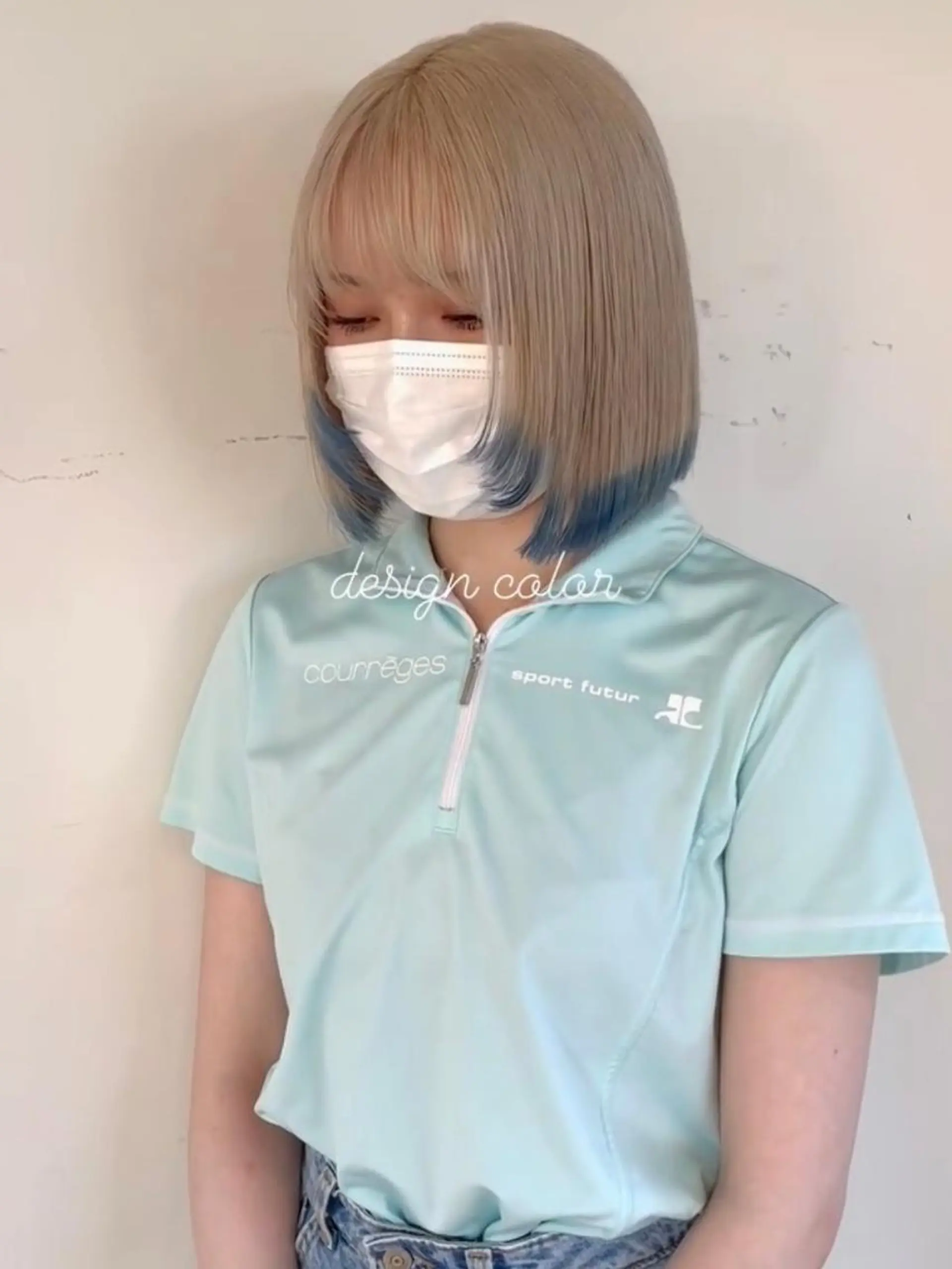 ショート カラー ショートボブ バレイヤージュ ブリーチ ケアブリーチ デザインカラー デザインカラーEir 茶屋町/田村のヘアスタイル