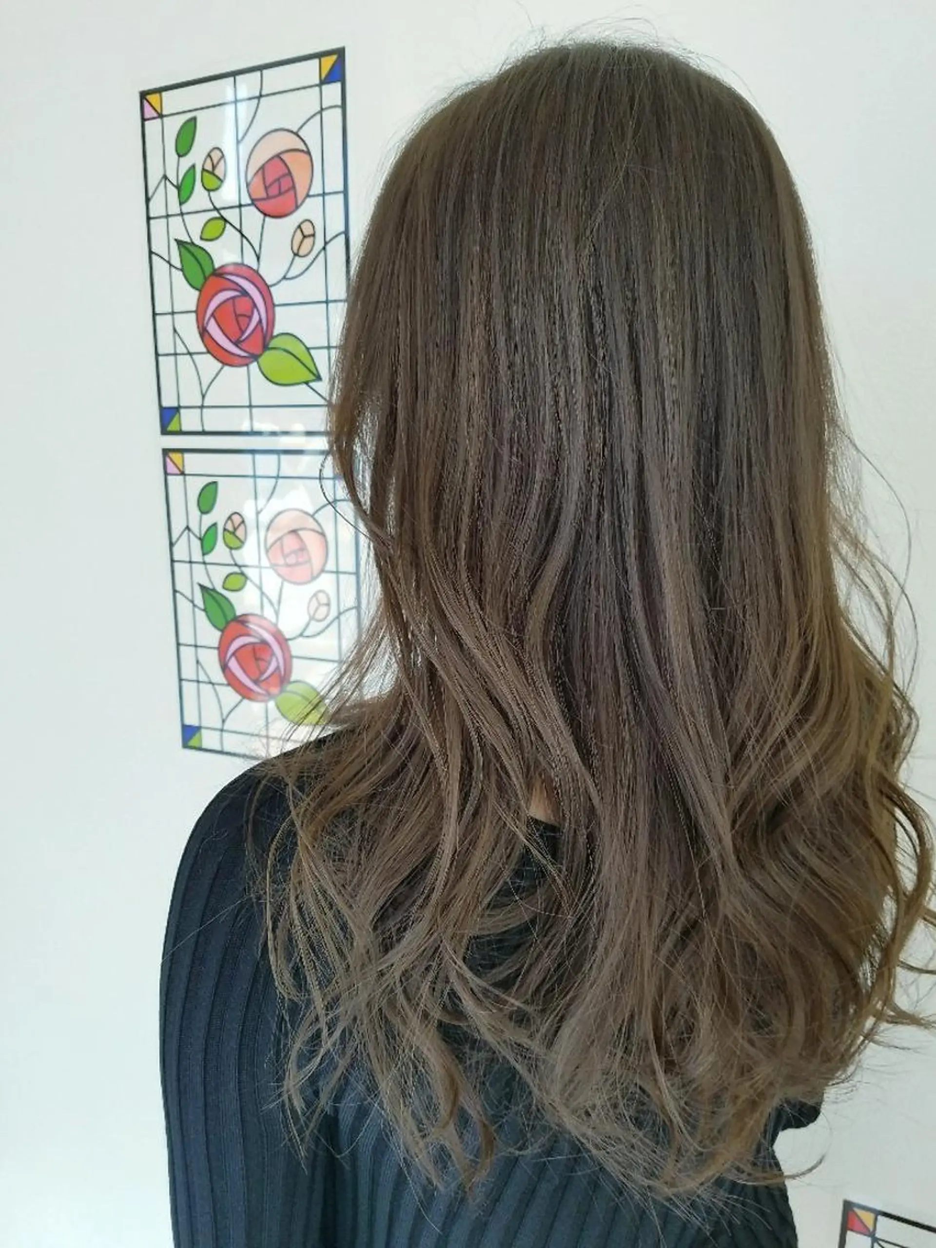 ロング カラー アッシュ ベージュカラー ダークアッシュ ロング 髪質改善/ハイライト 小林秀樹のヘアスタイル