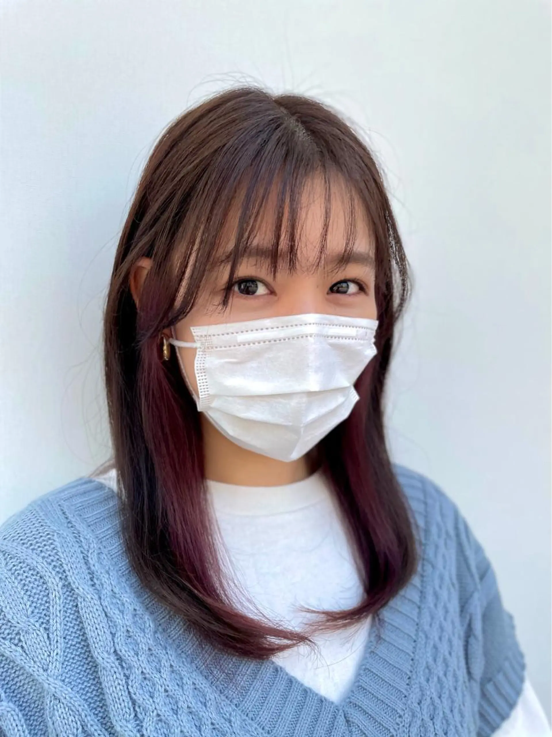 ミディアム カラー インナーカラー ラベンダーカラー ラベンダーピンク ピンクカラー カット ヘアカラー トリートメント ナカタケ ユウのヘアスタイル