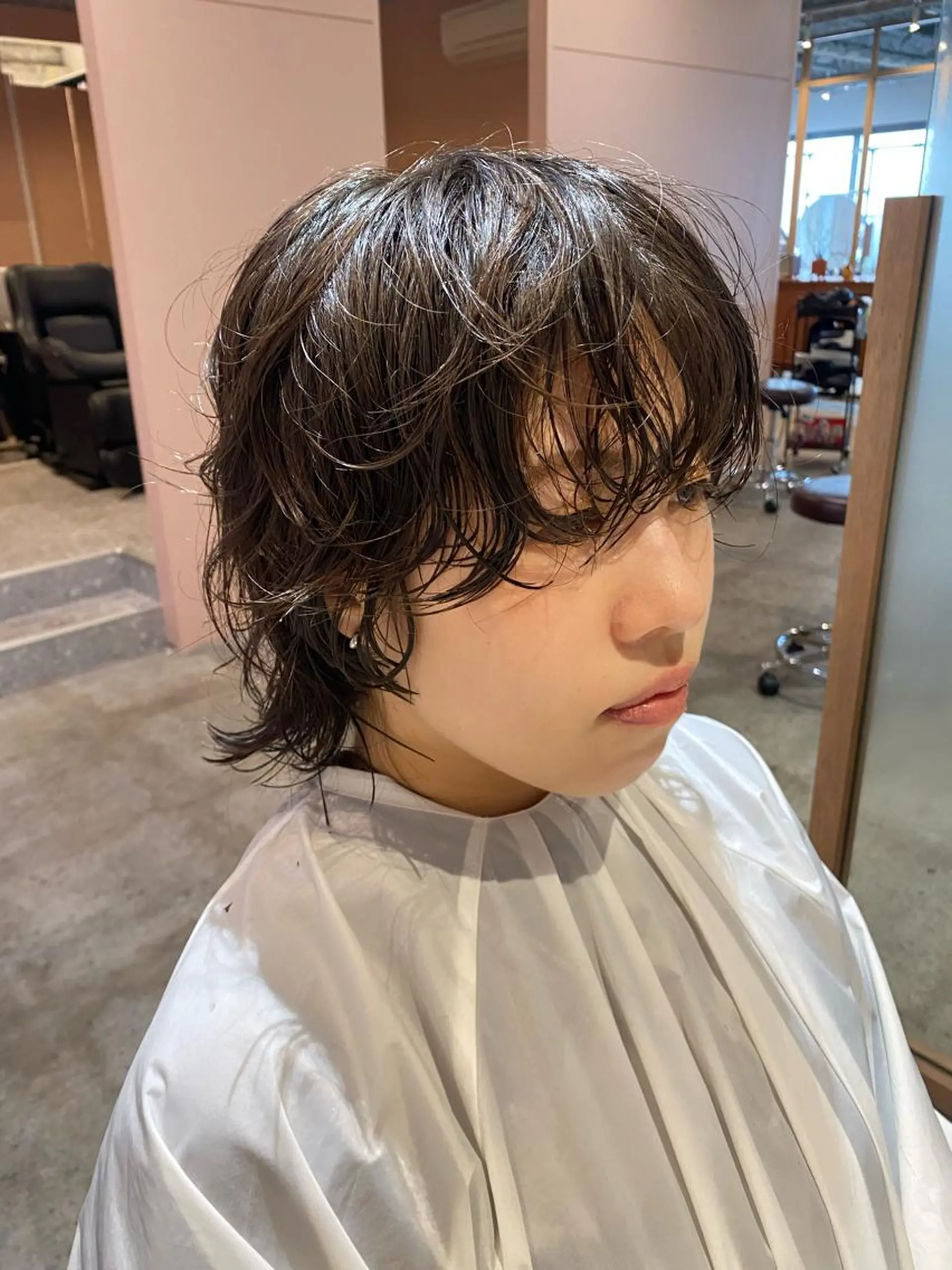 ミディアム カラー パーマ カット パーマ トリートメント Hayashi Shioriのヘアスタイル