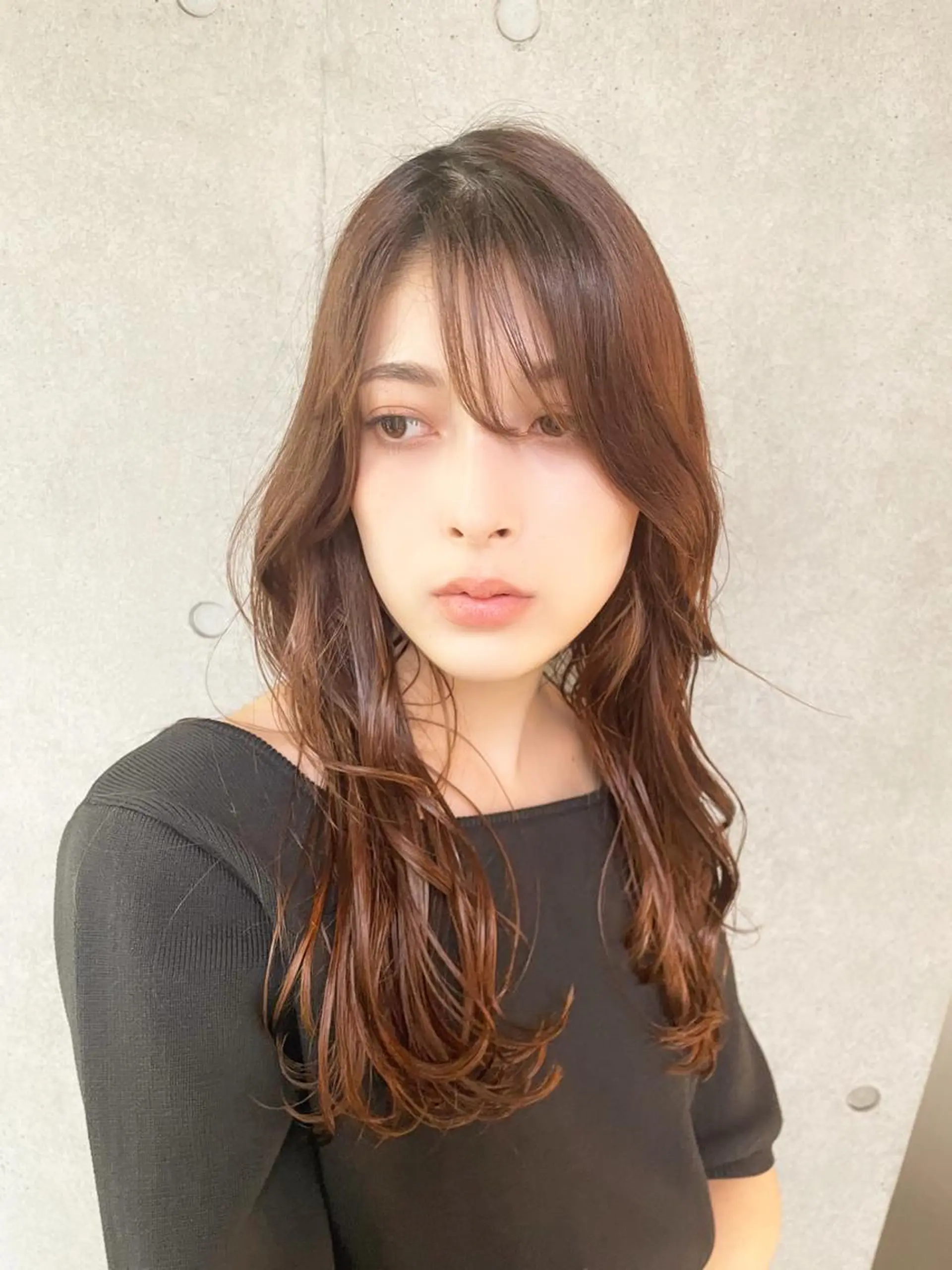 セミロング カラー KURO/ズボラでも できる韓国ヘアのヘアスタイル