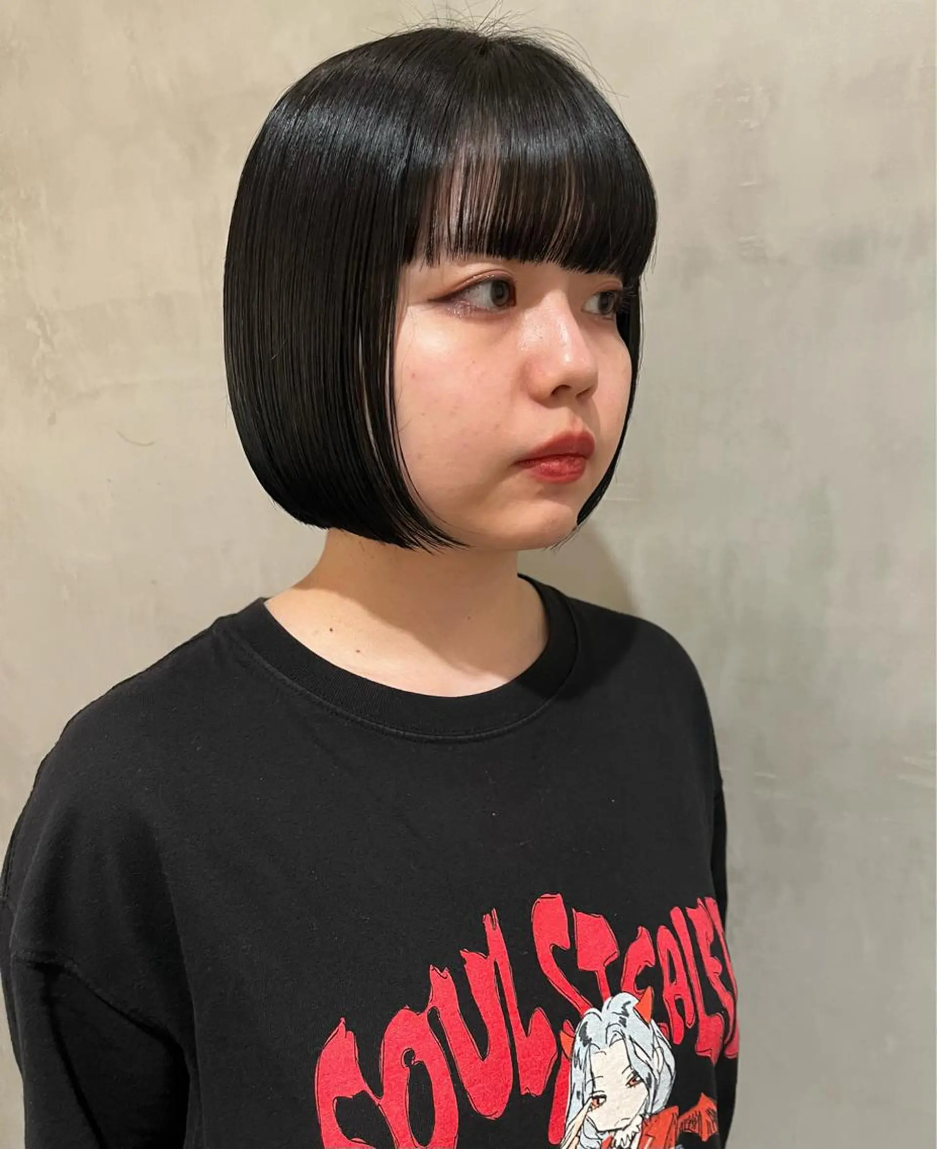 ショート カラー 黒髪 ブルーカラー ブルーブラック カット トリートメント 暖色/姫カット🎀 オタク特化🎀ゆうなのヘアスタイル