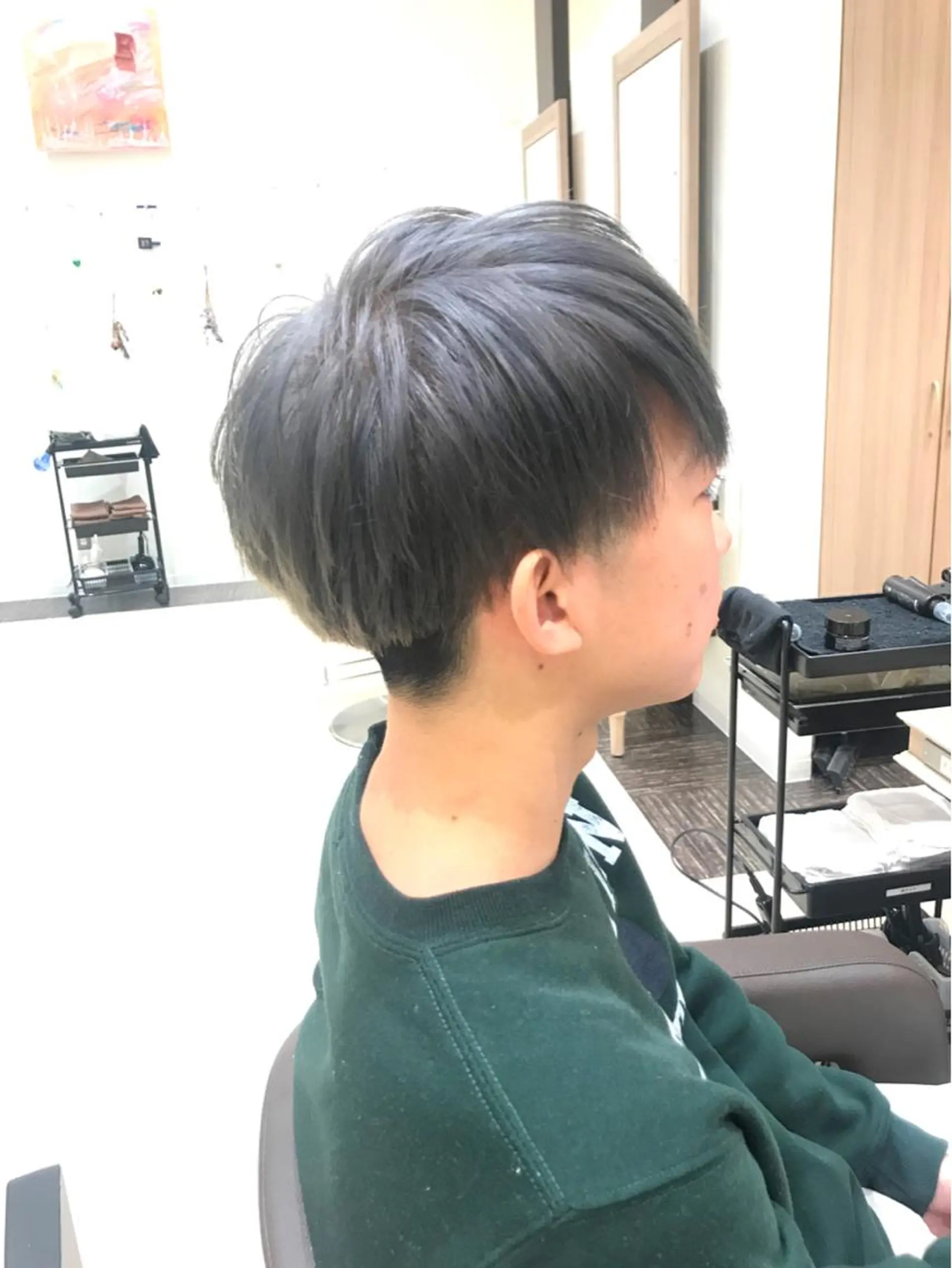 ショート カラー メンズ アッシュ アッシュグレー Miku❇️ フェイスレイヤーのヘアスタイル