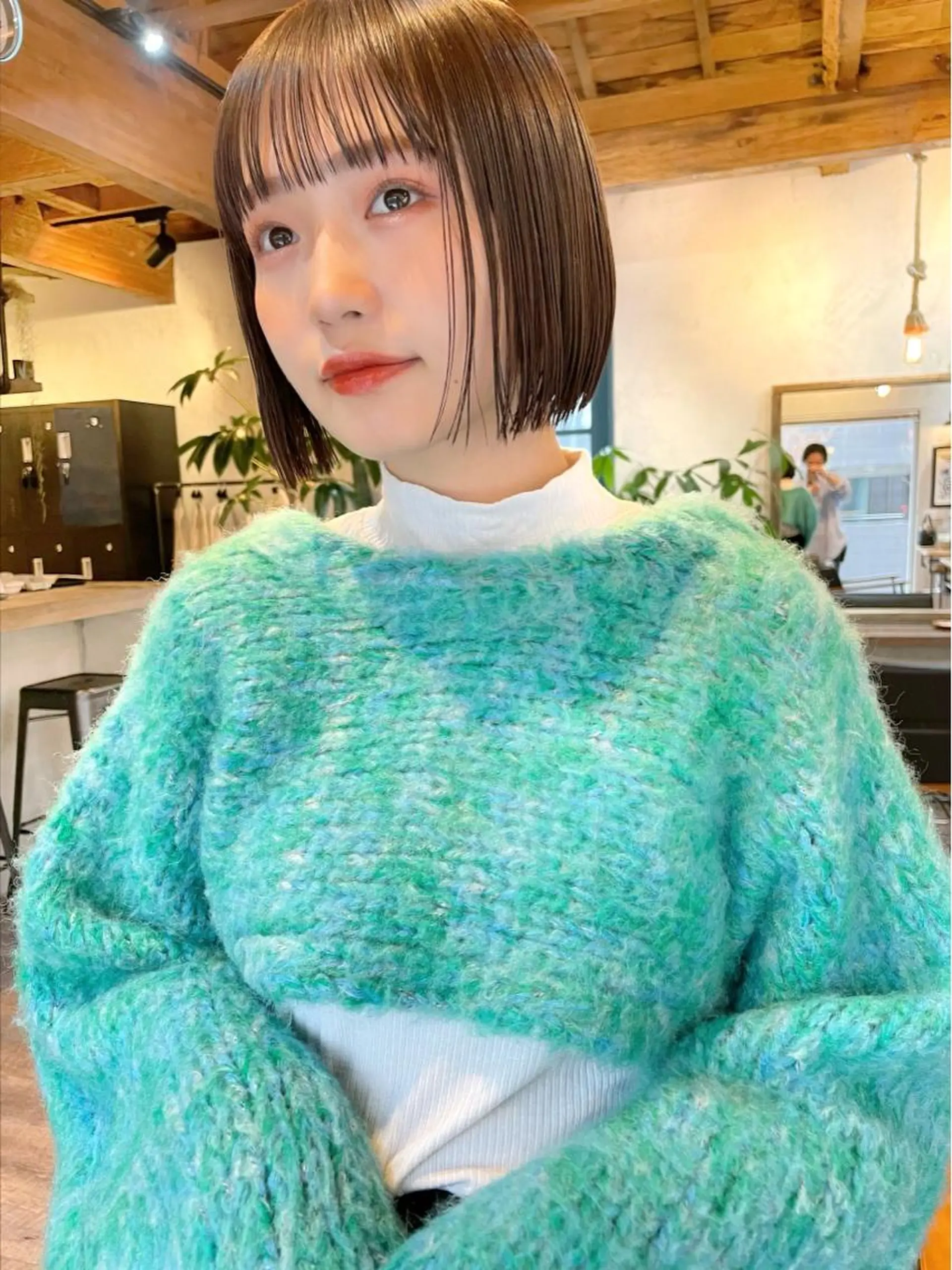 ショート カラー カット ヘアカラー トリートメント 結べるレイヤーボブ くびれLady表参道のヘアスタイル