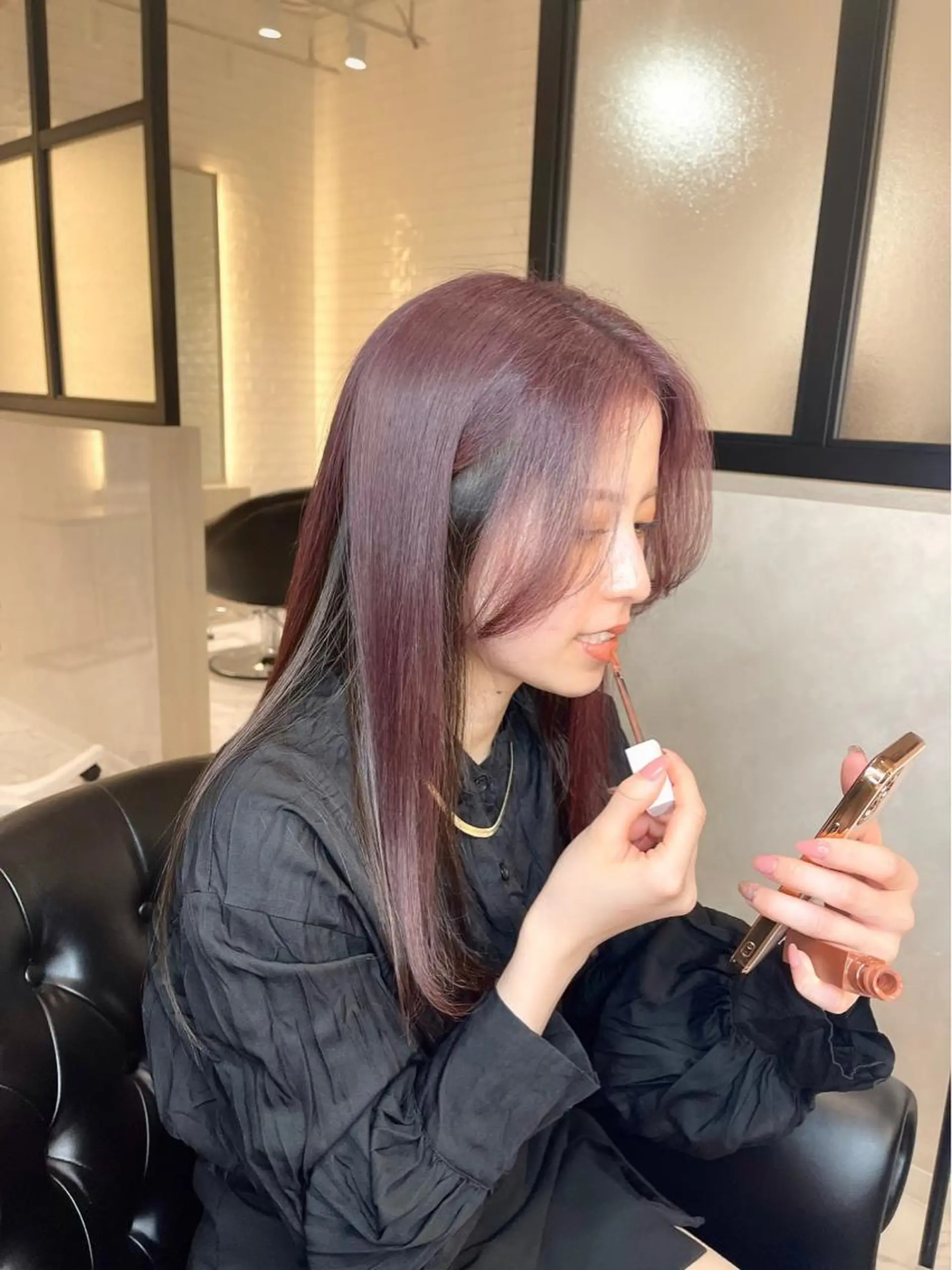 ロング カラー カット ヘアカラー パーマ 縮毛矯正 トリートメント &chaLme   心斎橋所属・emi/髪質改善/ 韓国風/艶カラーのヘアスタイル