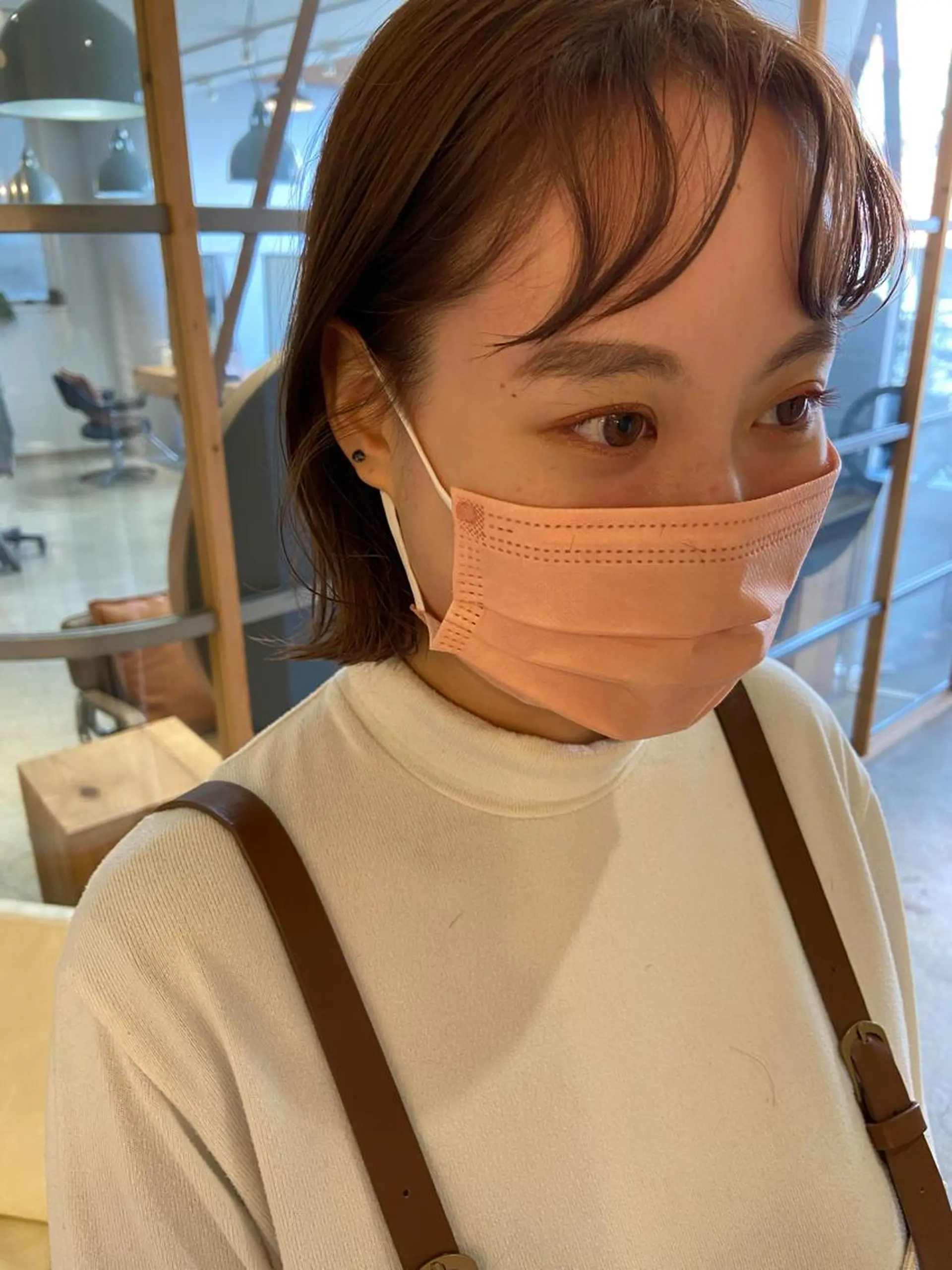 ショート カラー ベージュカラー ピンクカラー ピンクベージュ ボブ 古民家個室サロン /SAORIのヘアスタイル