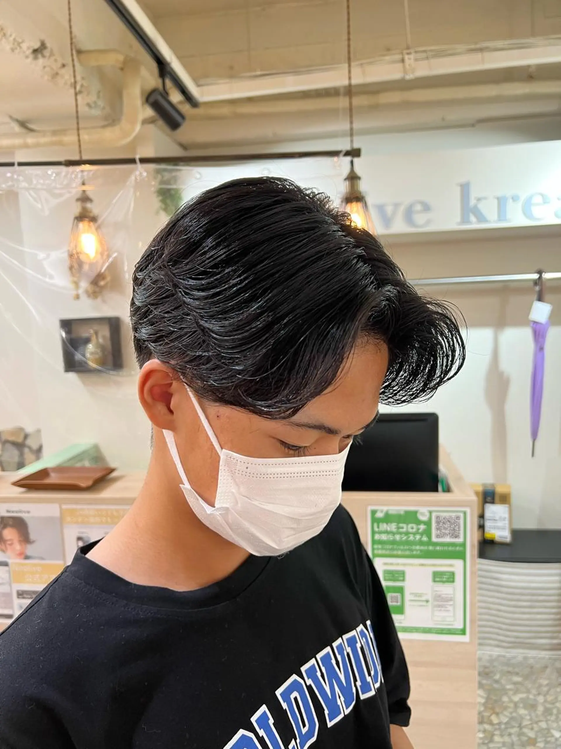 ショート パーマ メンズ センターパート カット ヘッドスパ メンズカットパーマ ✂️ JOYAのヘアスタイル