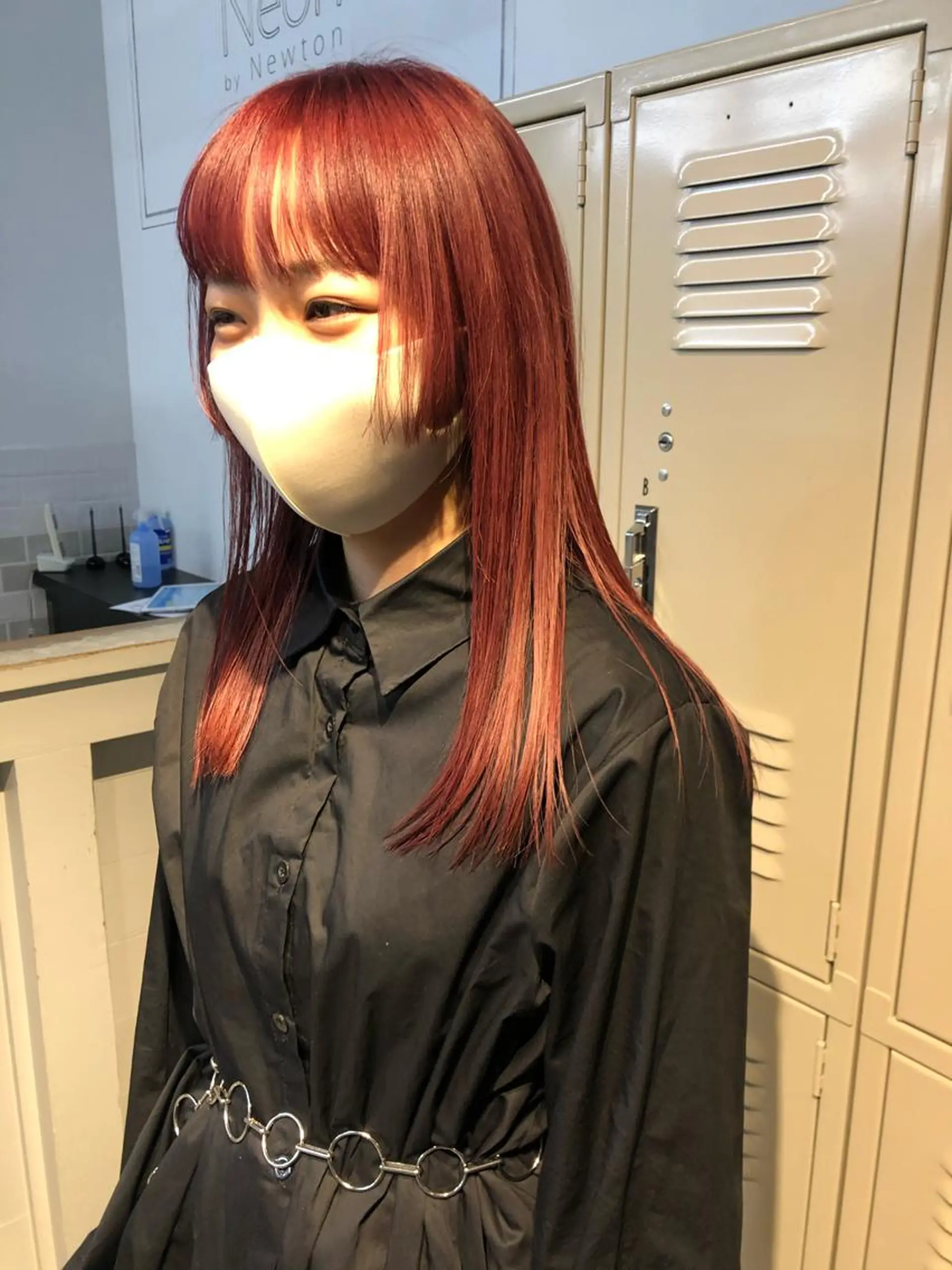 ロング カラー ピンクカラー 古屋 花織のヘアスタイル