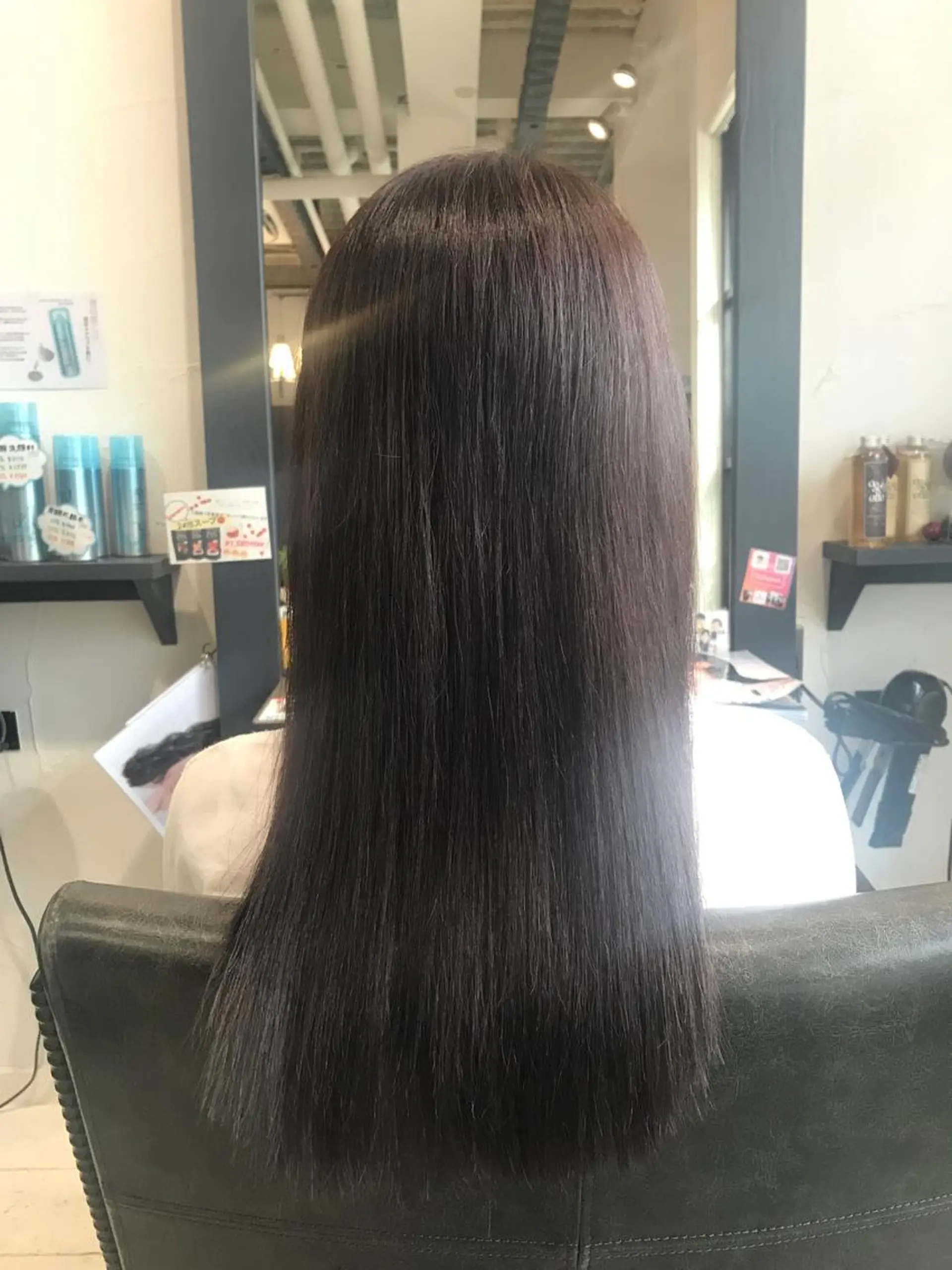 ロング パーマ ストレートパーマ 水原 恵莉香のヘアスタイル