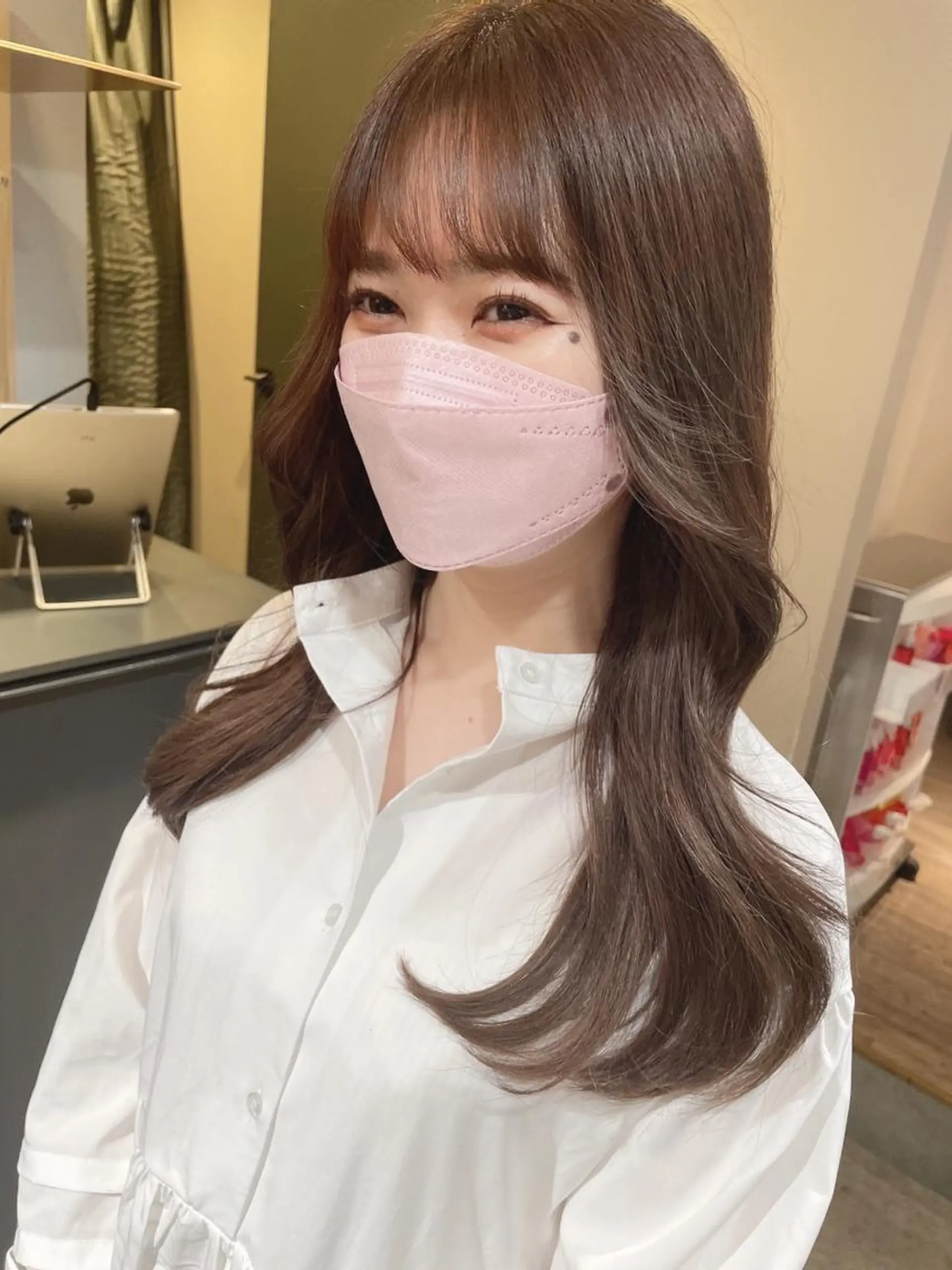 セミロング カラー 石山 洸平のヘアスタイル