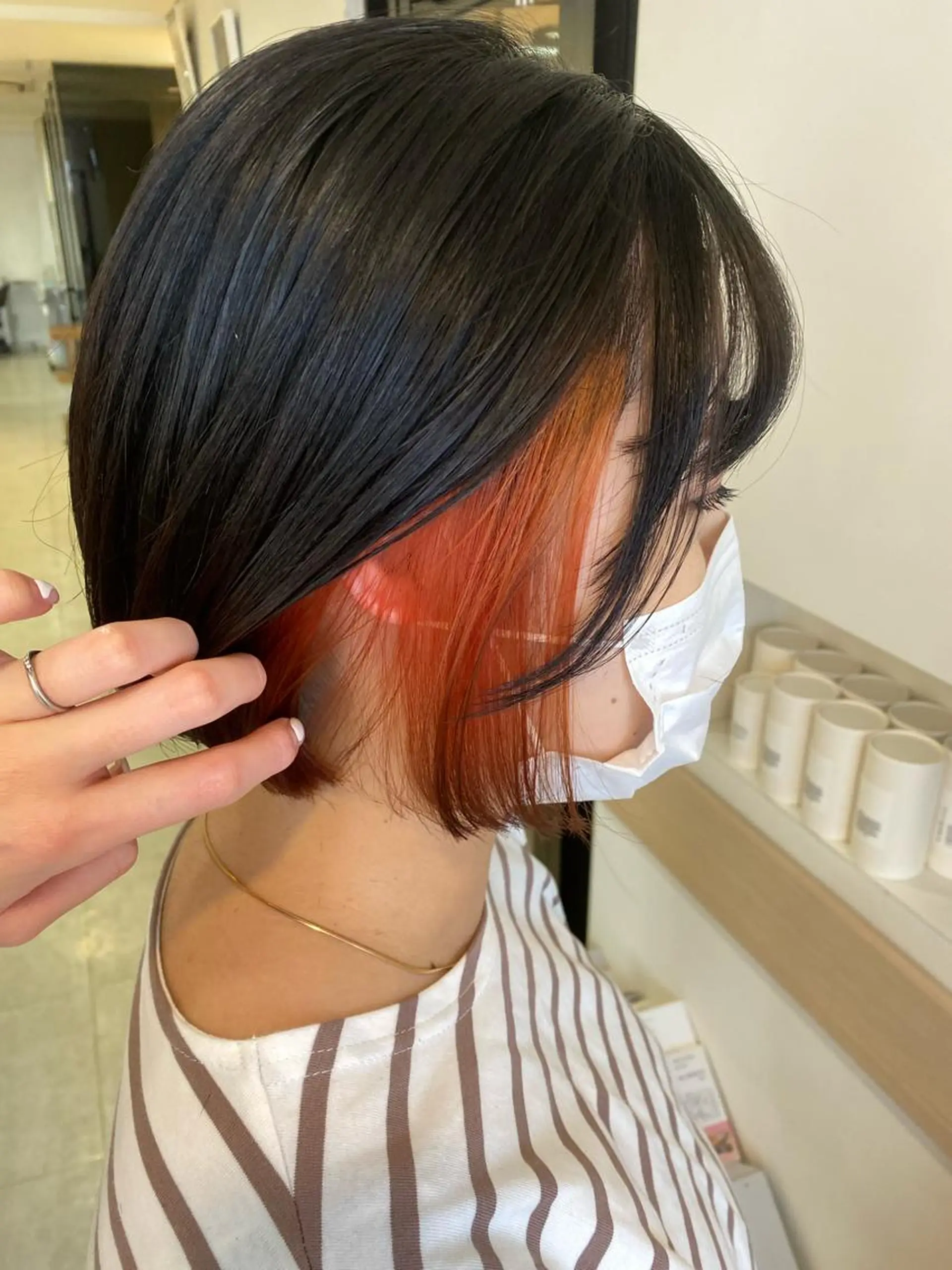 ショート カラー イヤリングカラー ヘアカラー 顔まわり‎🤍小顔 カット🤍みさきのヘアスタイル