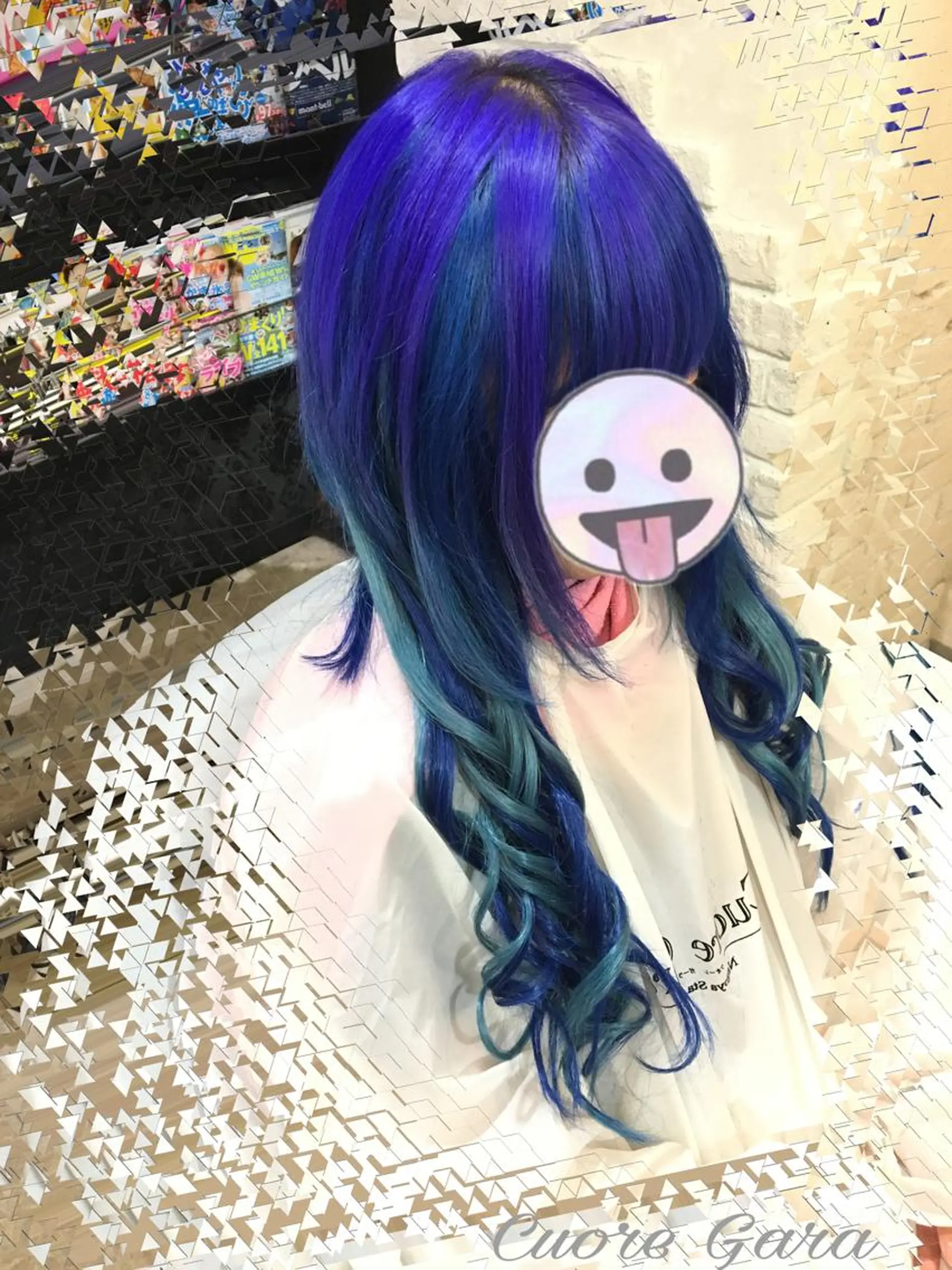 ミディアム カラー ダブルカラー エクステ 💓シールエクステ for...のヘアスタイル