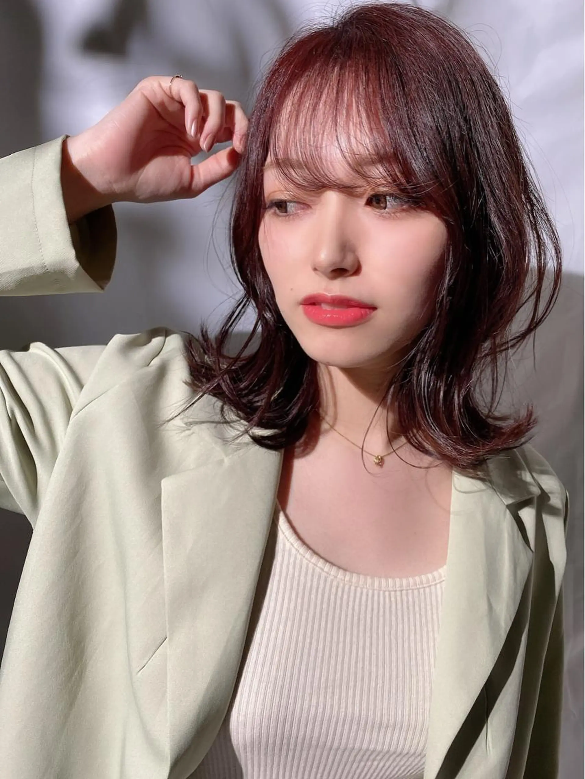ミディアム ヘアアレンジ ヘアカラー トリートメント ヘッドスパ ヘアセット SAYAKA🩶 レイヤー韓国ヘア新宿のヘアスタイル