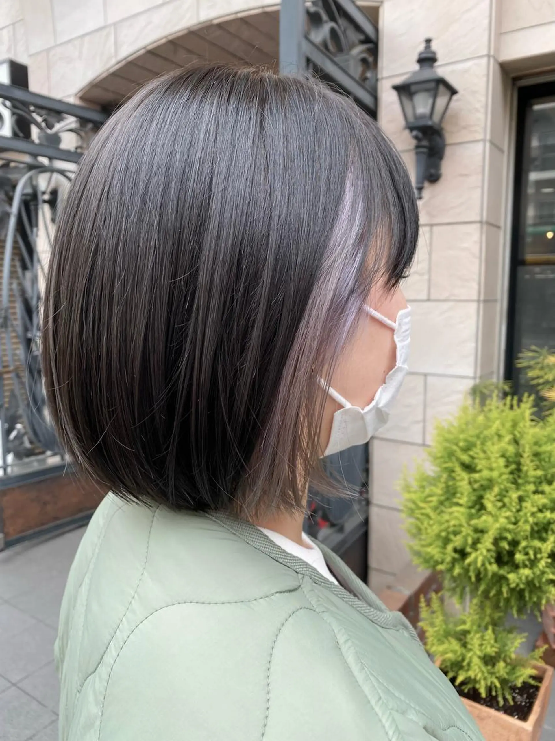 ショート カラー イヤリングカラー ラベンダーカラー カット ヘアカラー トリートメント ケアカラーリスト✂️ SHIAN   フジのヘアスタイル