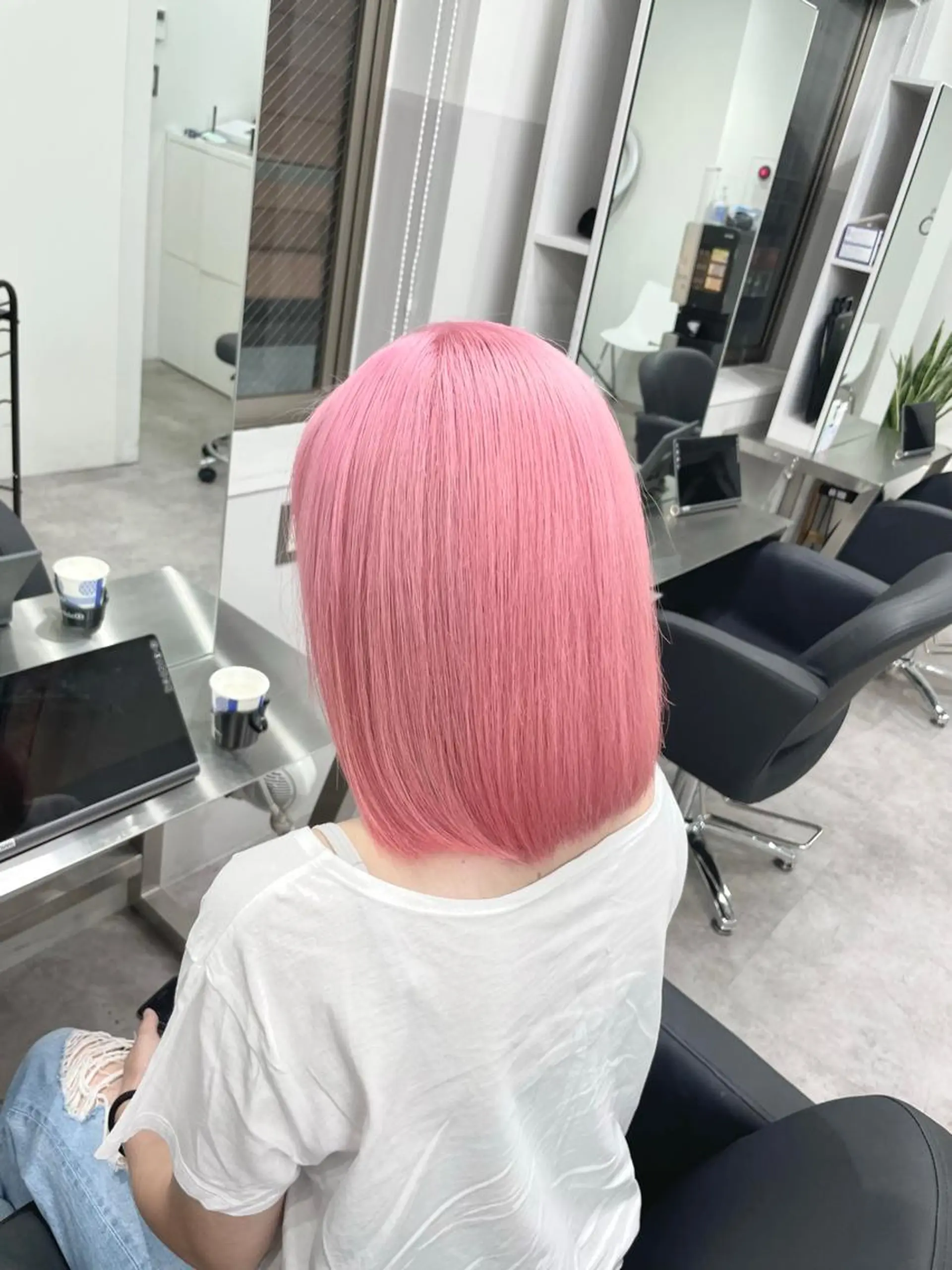 ショート カラー ヘアアレンジ ピンクカラー カット ヘアカラー トリートメント ⭐️柏木皇気ブリーチ ムラ修正/他店直しのヘアスタイル