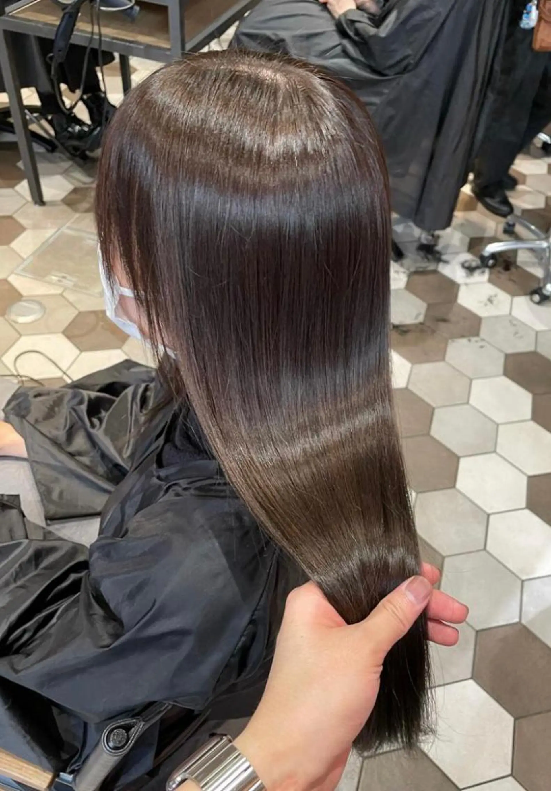 ロング カット 縮毛矯正 韓国風🫧髪質改善 村上　蒼生のヘアスタイル
