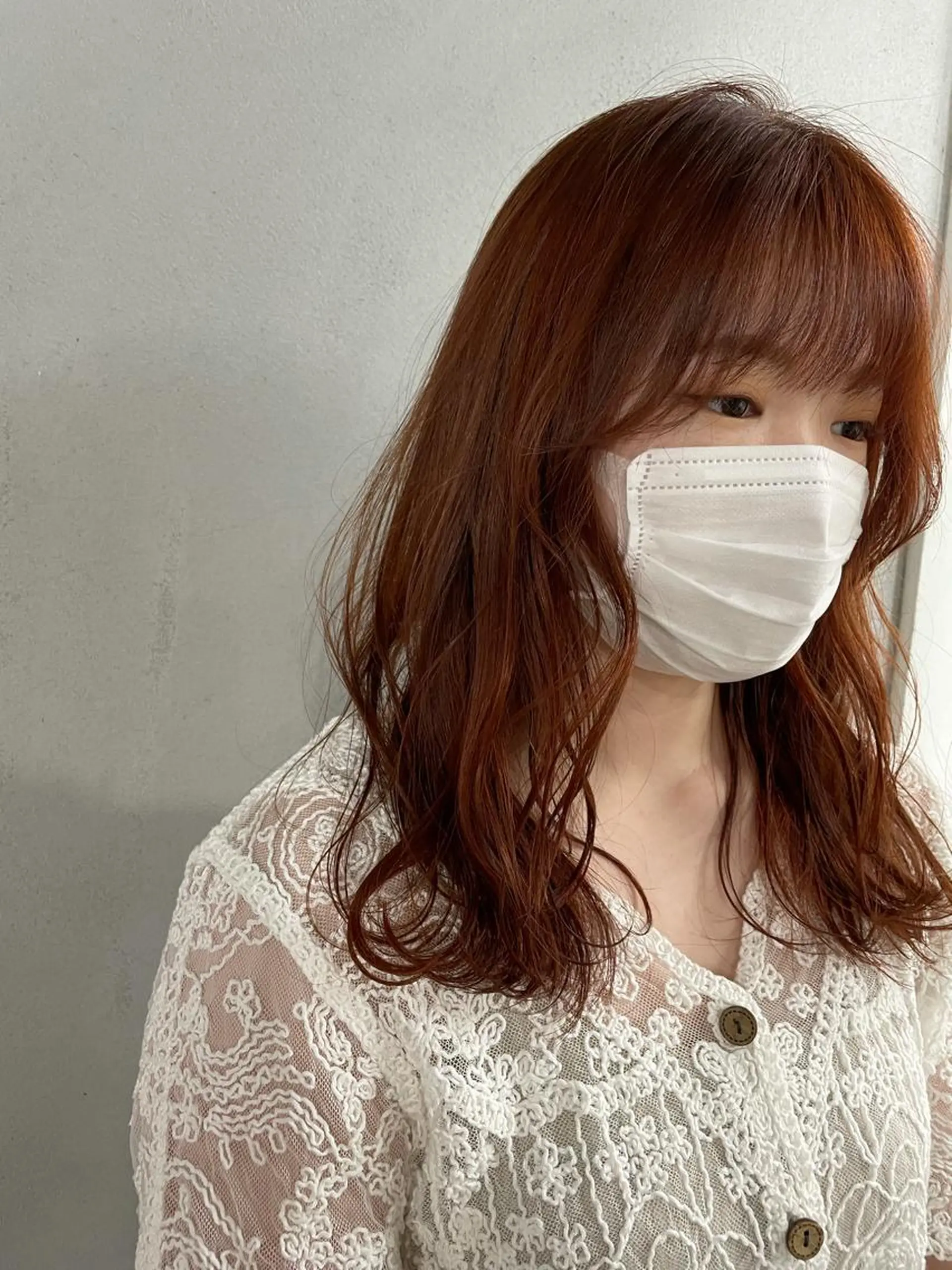 セミロング カラー パーマ ヘアアレンジ メンズ キッズ ネイル マツエク・マツパ メンズ韓国風 ブラウンカラー オレンジ オレンジブラウン カラーマツエク #tag 稗田綾加のヘアスタイル