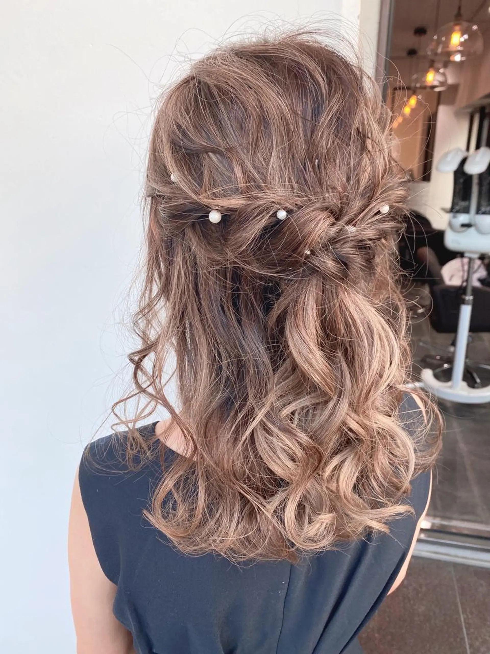 セミロング ヘアセット 艶ピンク*ヘアセット 🌙shioriのヘアスタイル