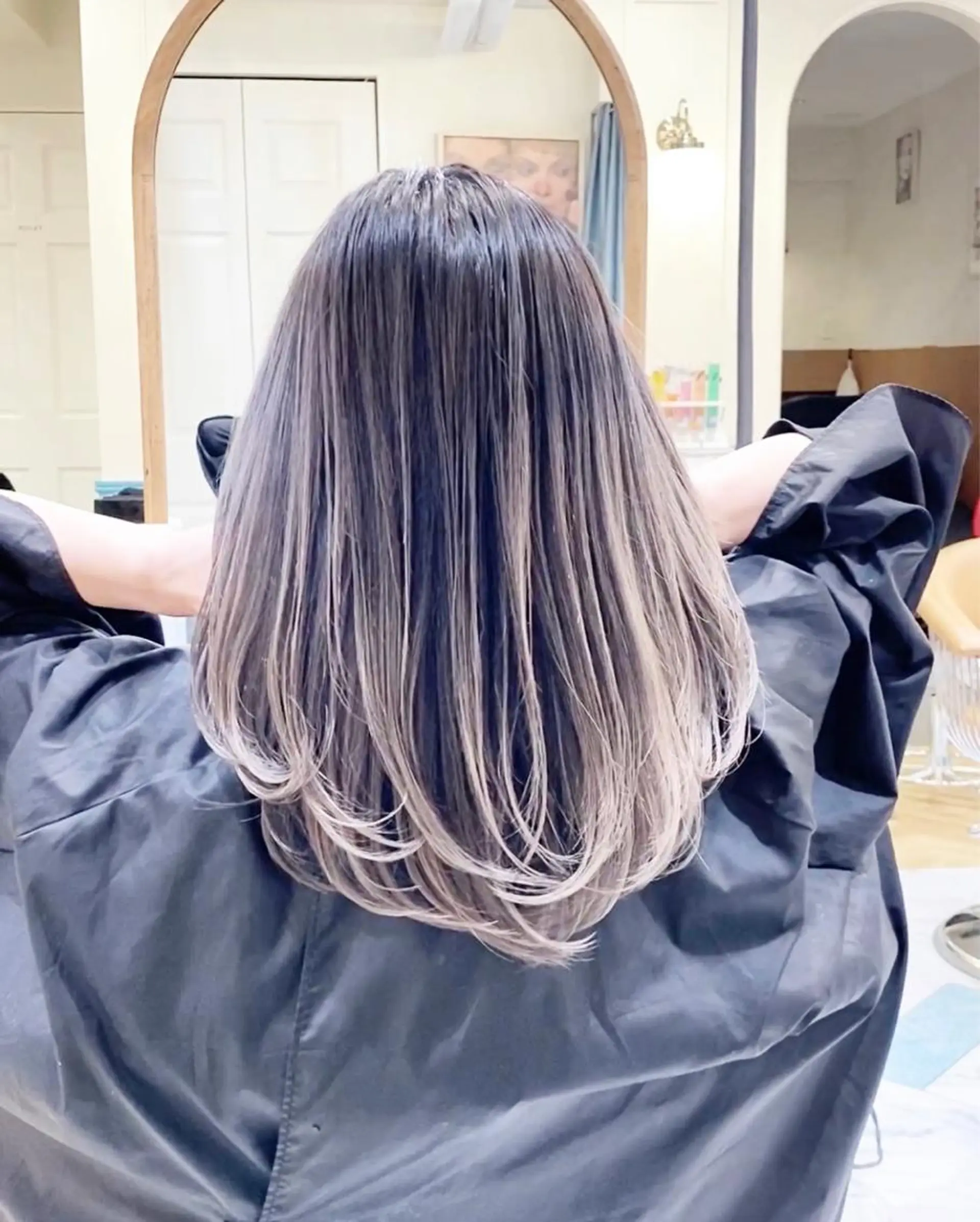 ロング salowin 原宿 aroa所属・韓国／ハッシュカット ／透明感カラー／金野のヘアスタイル