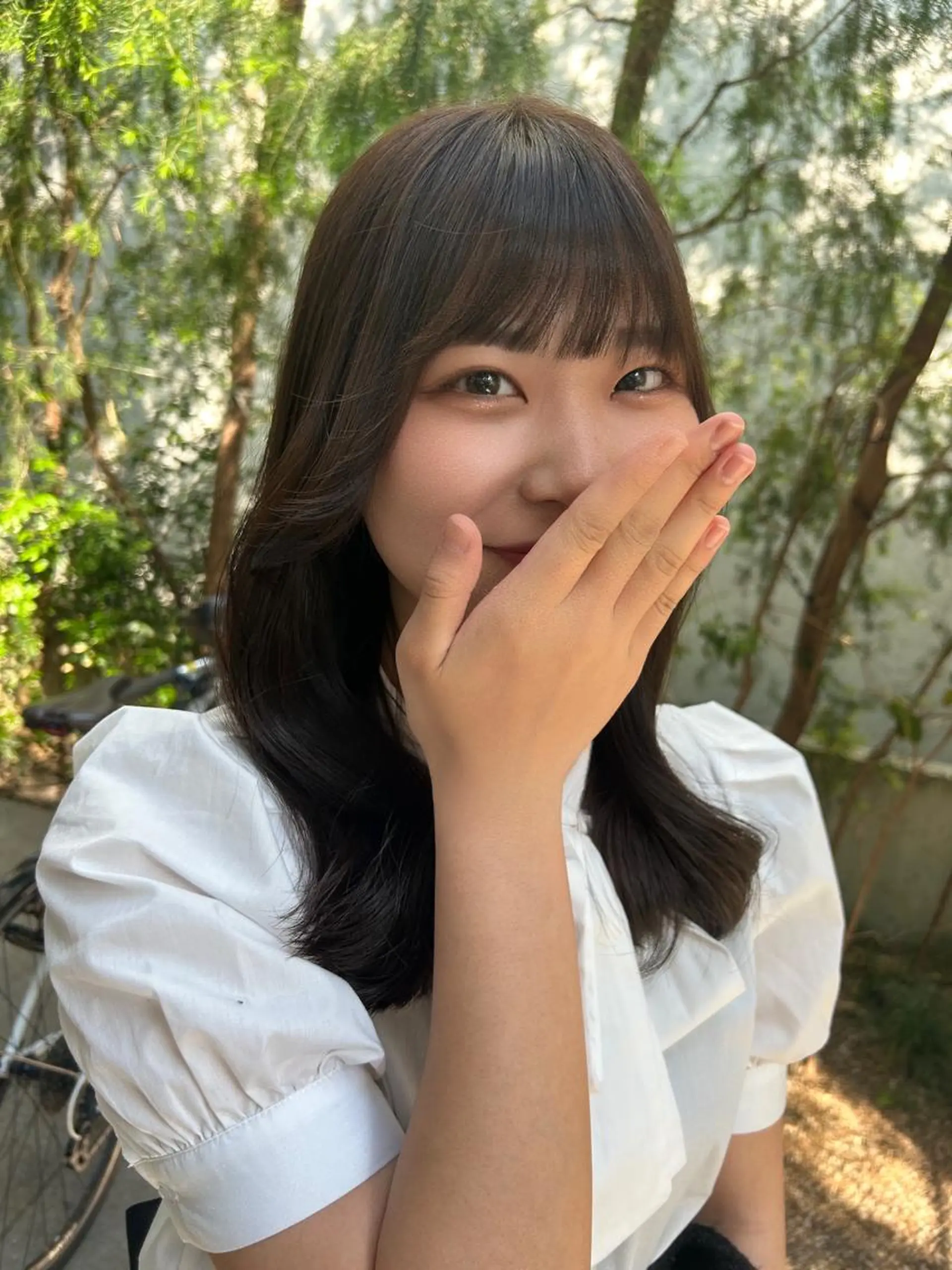 ミディアム 女性らしいモテヘア 韓国ヘアhikariのヘアスタイル