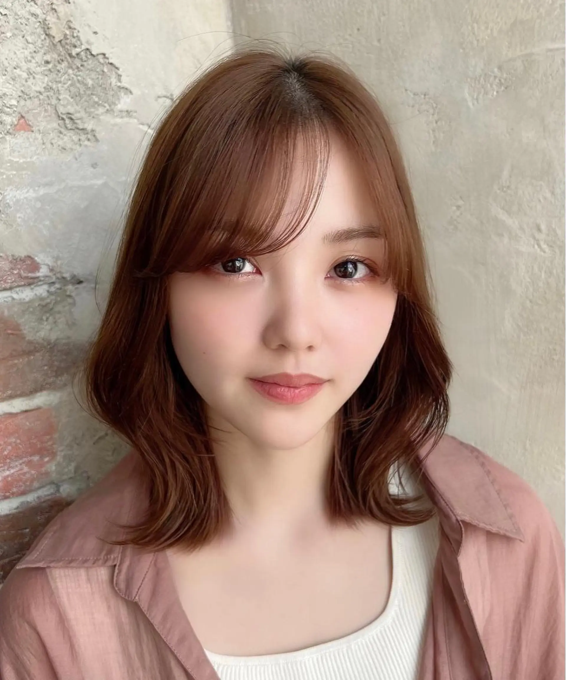 ミディアム くびれヘア レイヤーカット カット ヘアカラー トリートメント 🧡くびれヘア/前髪 顔周り🧡久原結衣のヘアスタイル