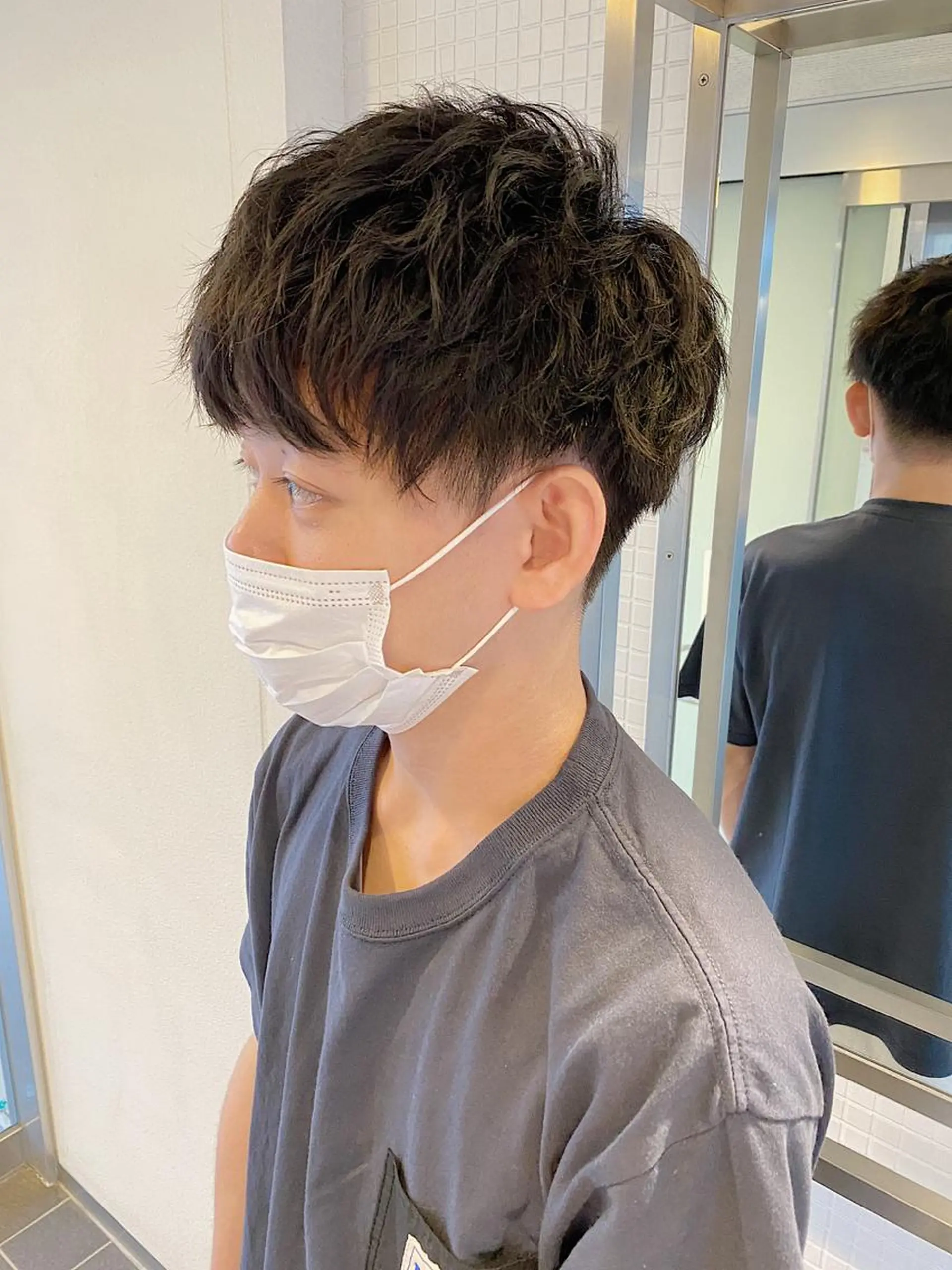 ショート パーマ ヘアアレンジ メンズ マッシュ メンズパーマ ショートヘア 坂尻 嘉珠也のヘアスタイル