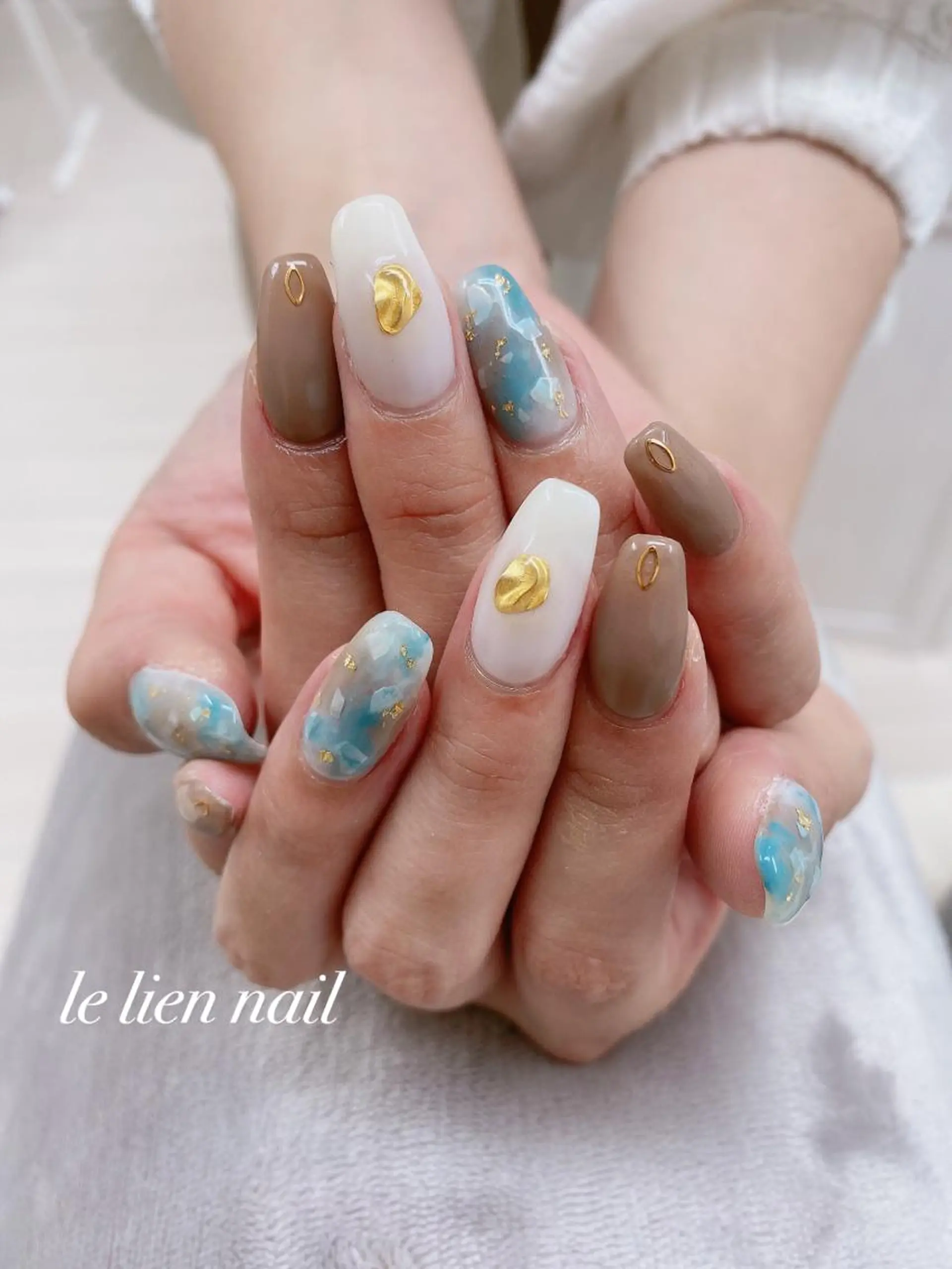 ネイル アートネイル 夏ネイル ハンドネイル le lien nailのネイルデザイン