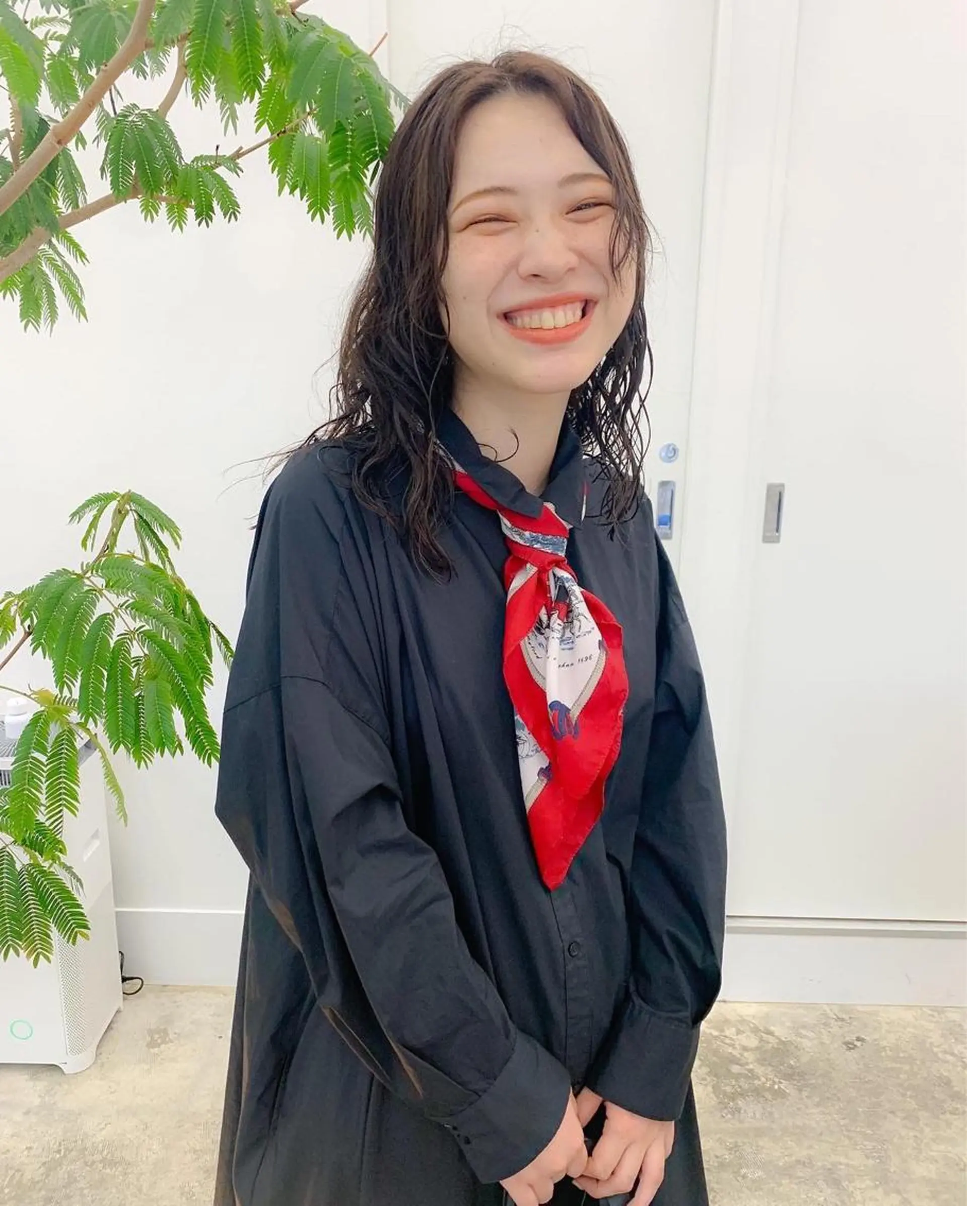 セミロング パーマ セミロングパーマ 小顔カット SALOWIN 名古屋所属・レイヤー/ボブ/ パーマ/丹羽舜太のヘアスタイル