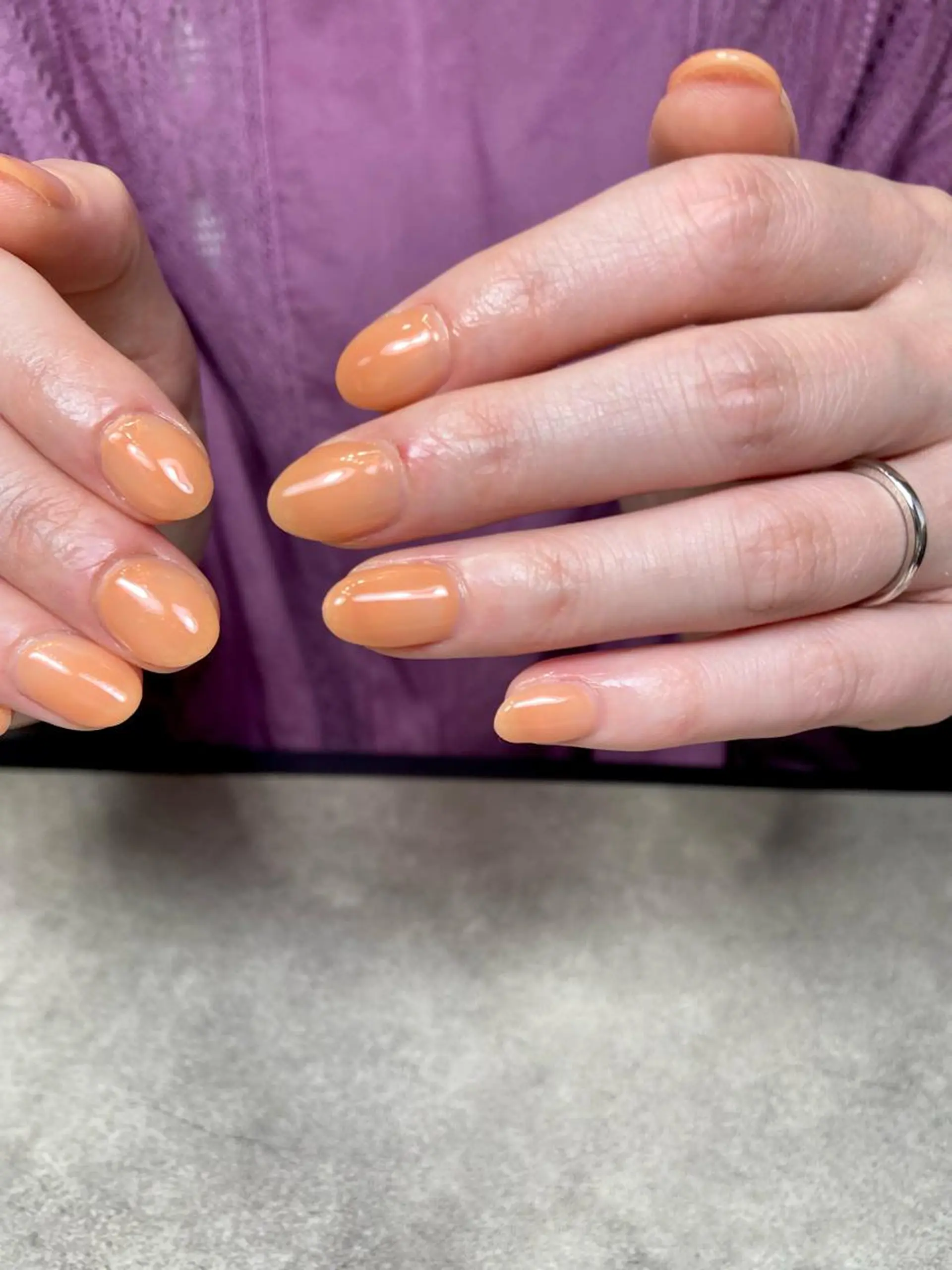 ネイル ミラーネイル オレンジ salon de oct.のネイルデザイン