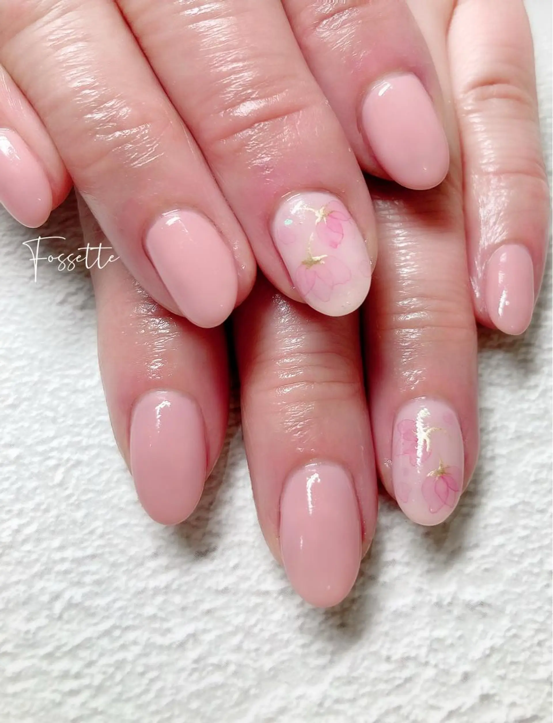 ネイル 桜ネイル 入学式 フラワーネイル オフィスネイル ピンク nailsalon Fossetteのネイルデザイン