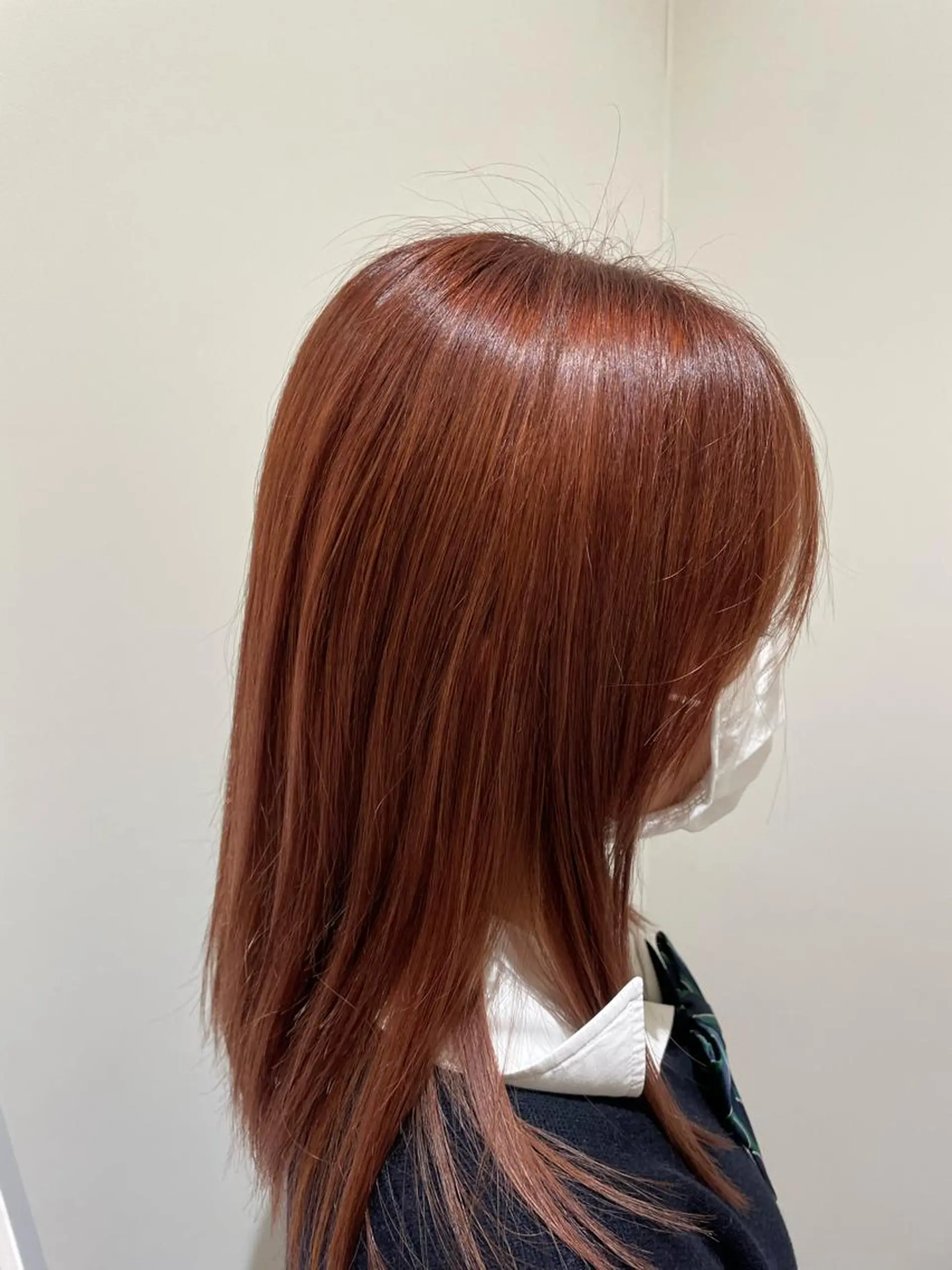 セミロング カラー ブリーチ ブラウンカラー ピンクカラー ピンクブラウン 加藤 未歩のヘアスタイル