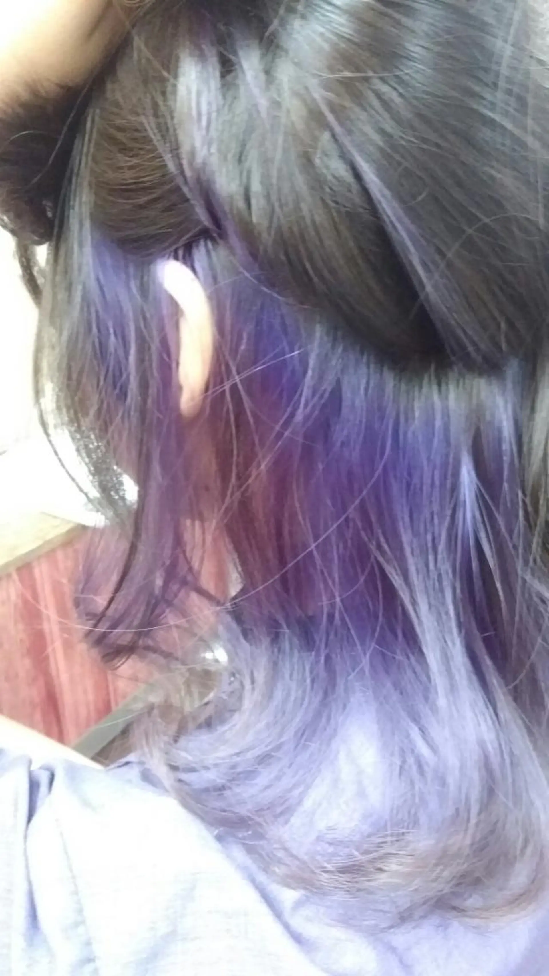 ミディアム パープルカラー ヘアカラー トリートメント Relaxation Saljuのヘアスタイル