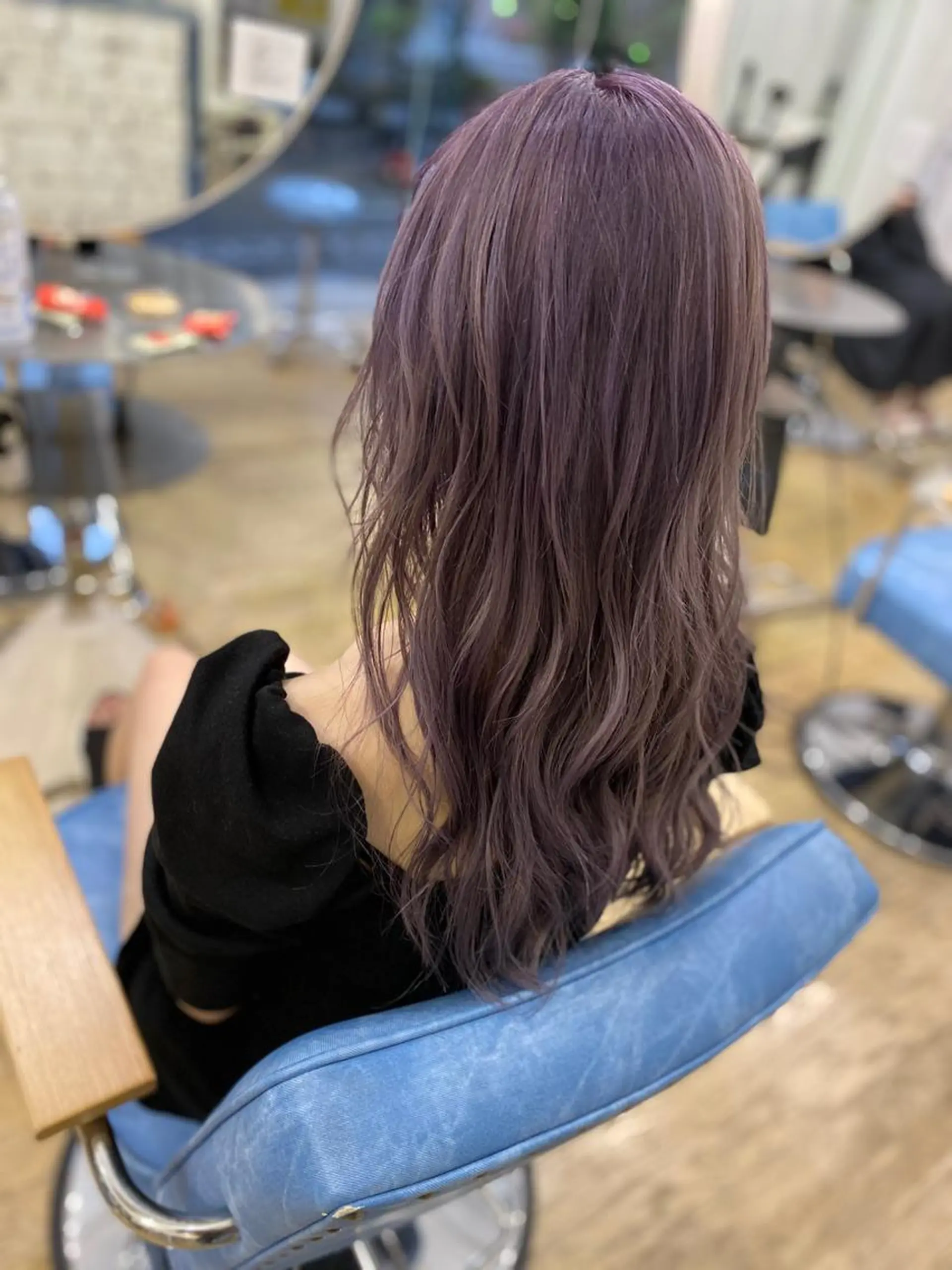 ロング カラー ヘアアレンジ グレージュ パープルカラー パープルグレージュ カット トリートメント 松井 敬太郎のヘアスタイル