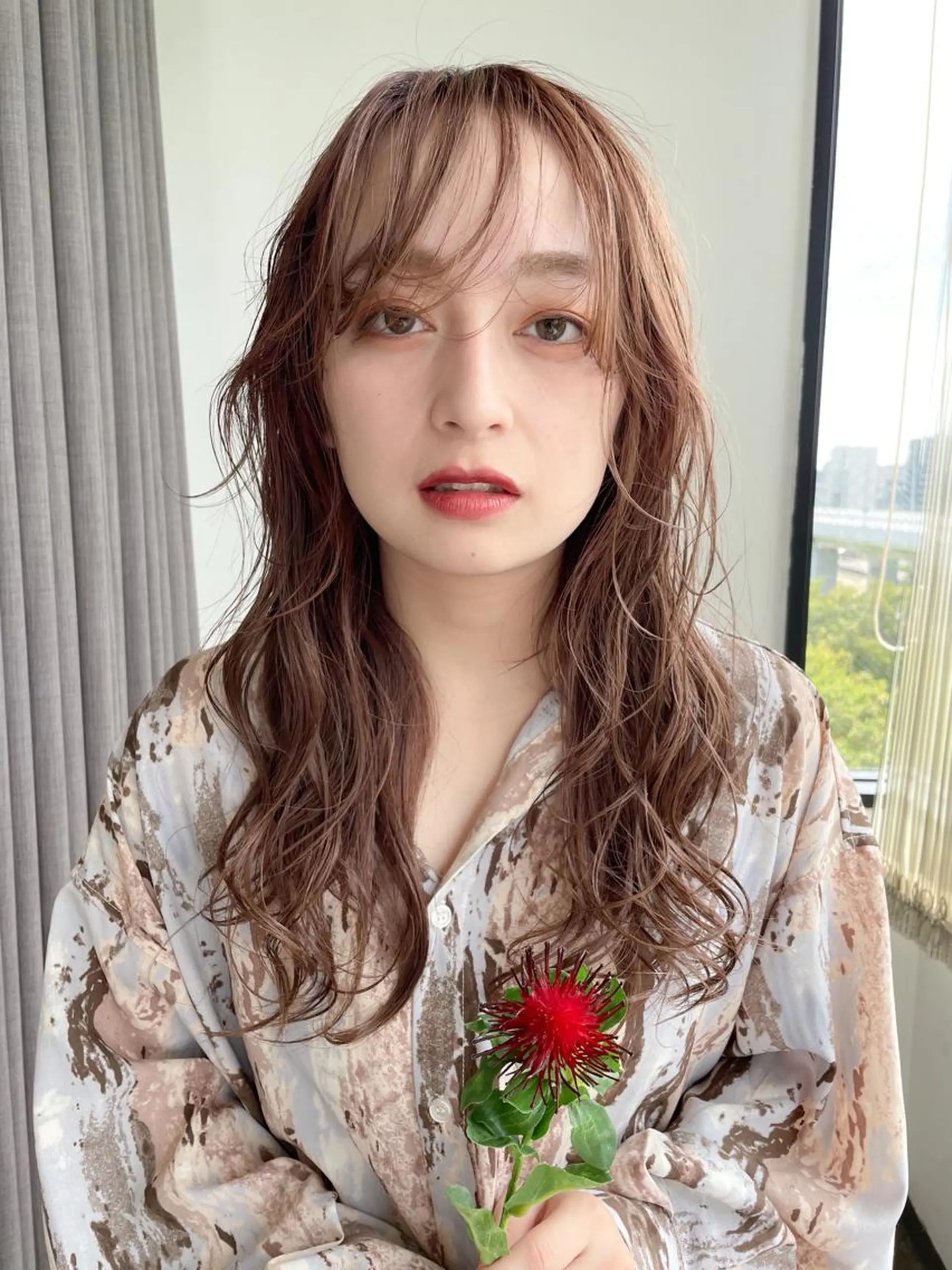 ロング カラー カット ヘアカラー トリートメント ハイトーン/レイヤー /ケアブリーチ石川治のヘアスタイル