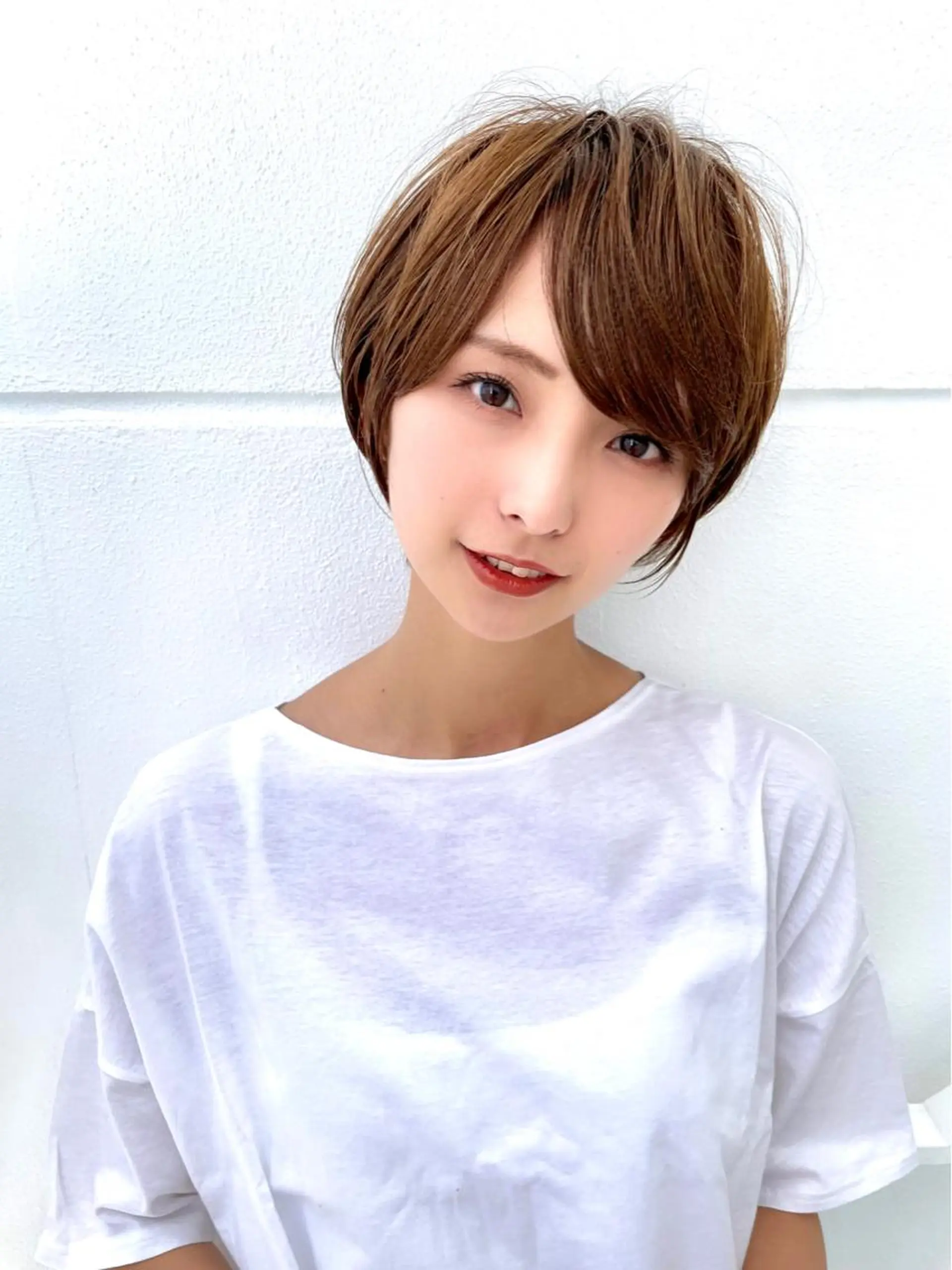 ショート カラー 【韓国　レイヤー 髪質改善✨】かずのヘアスタイル