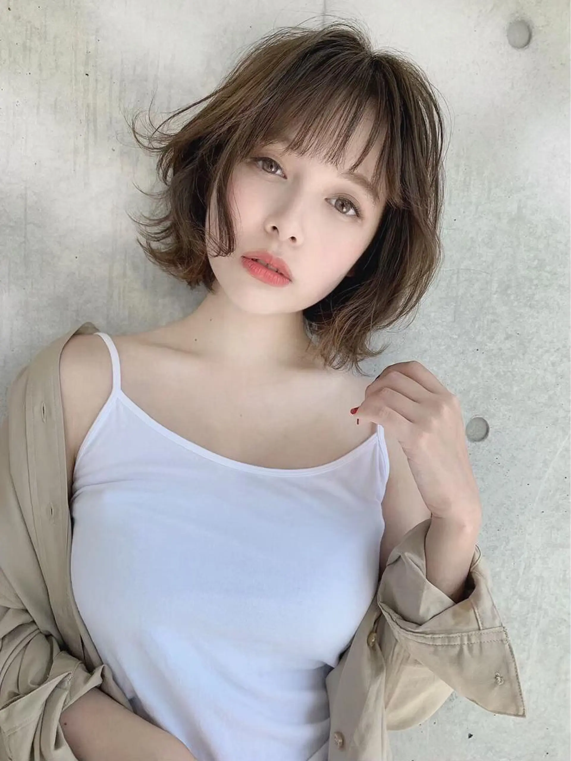 ミディアム カラー ケアブリーチ 韓国レイヤーKYONのヘアスタイル