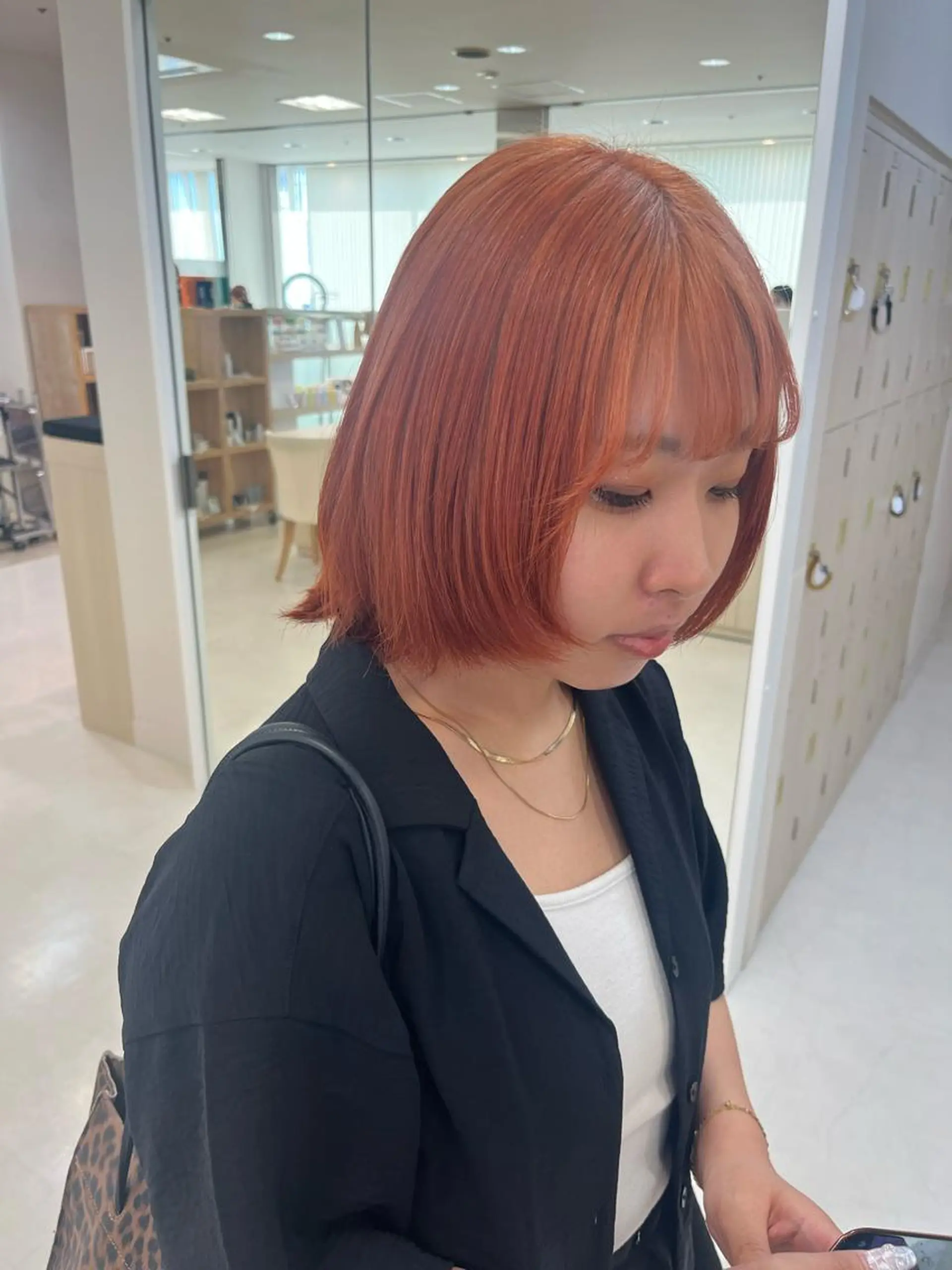 ミディアム カラー ママ美容師🎀 暖色オーダーNo.1のヘアスタイル