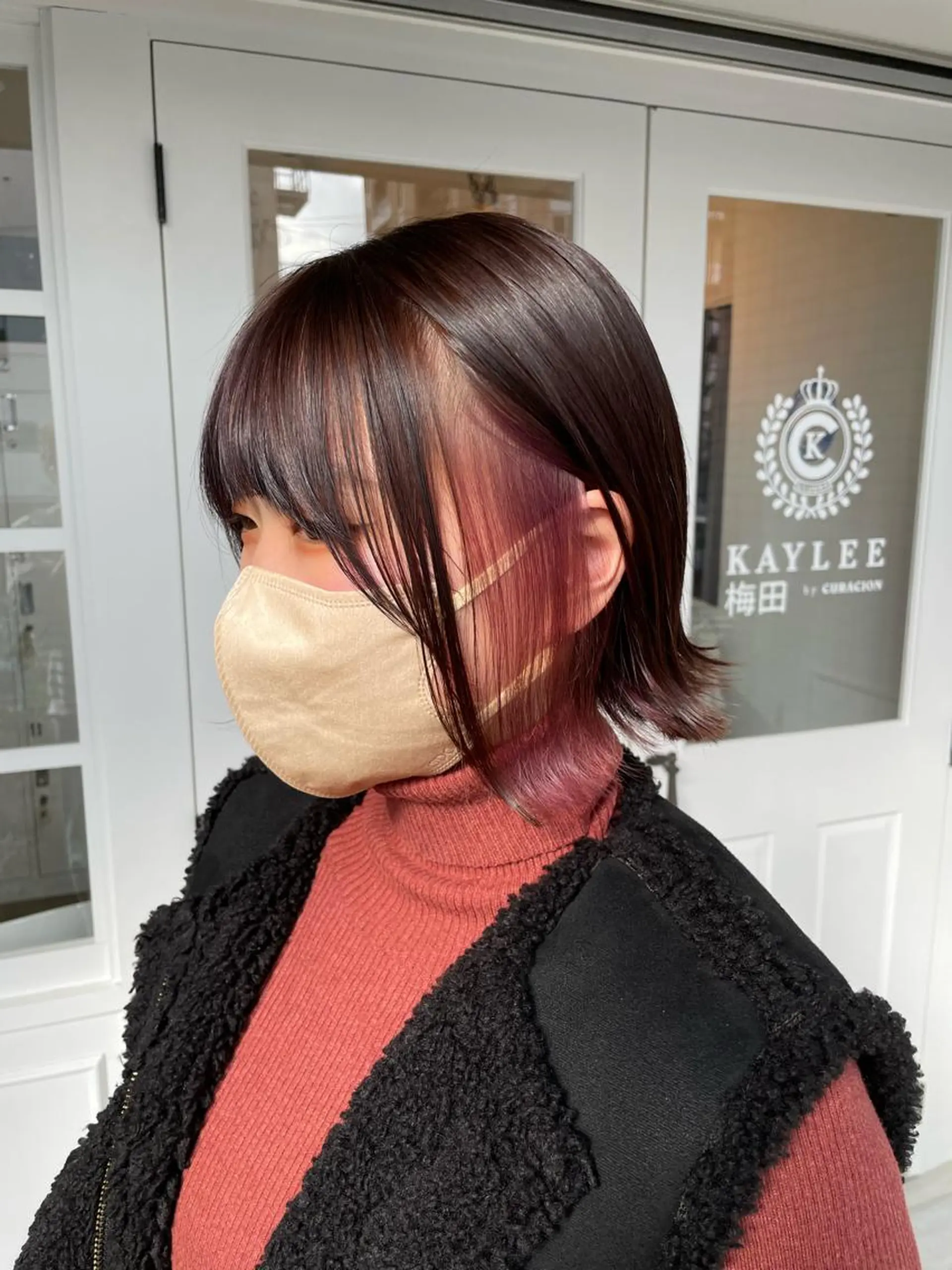 ショート カラー ヘアアレンジ ラベンダーカラー ピンクカラー ピンクラベンダー ヘアカラー トリートメント KAYLEE Juriのヘアスタイル