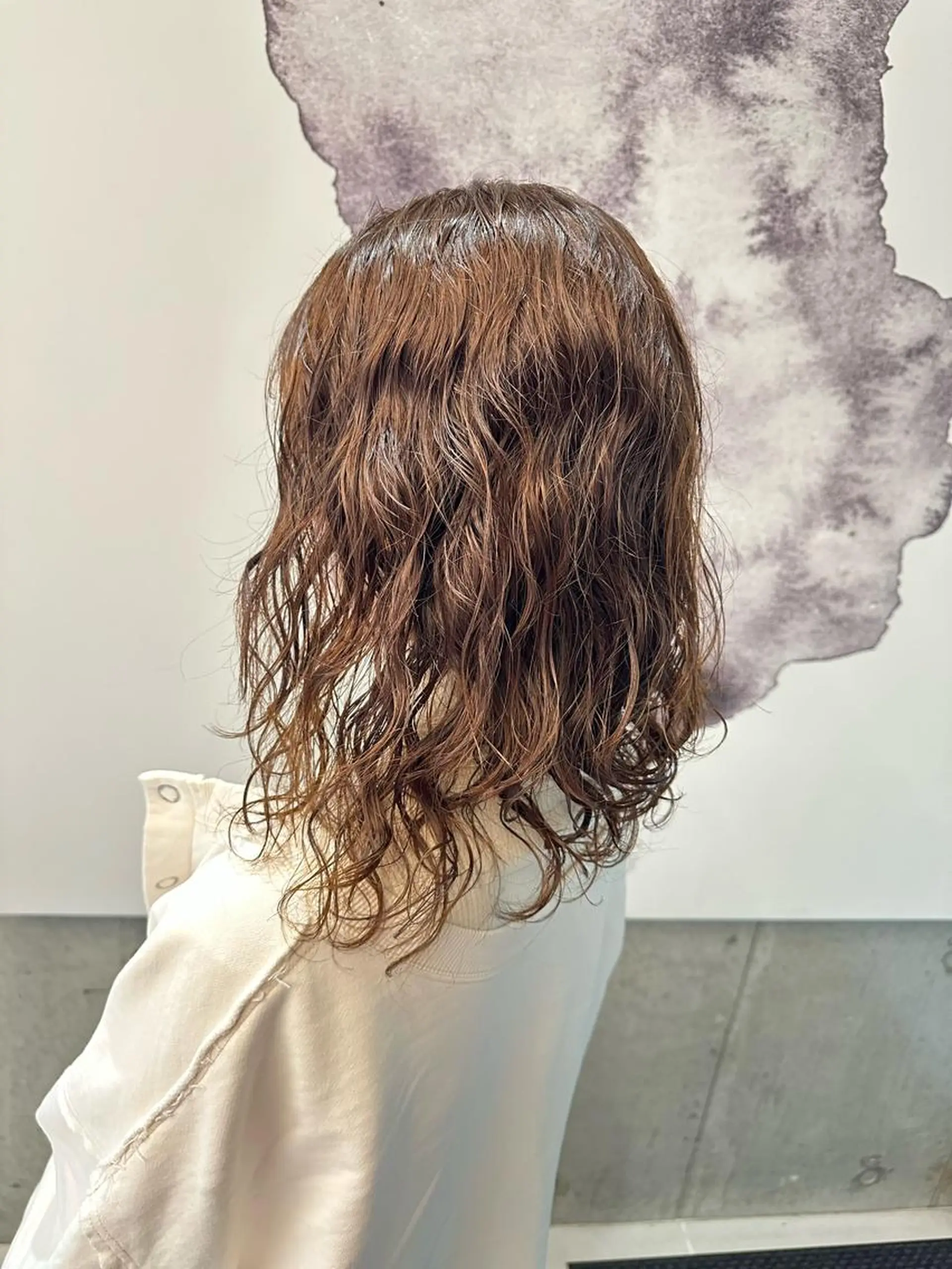 セミロング セミロングパーマ レイヤーカット 園田あずさ/髪質改善 /透明感カラーのヘアスタイル