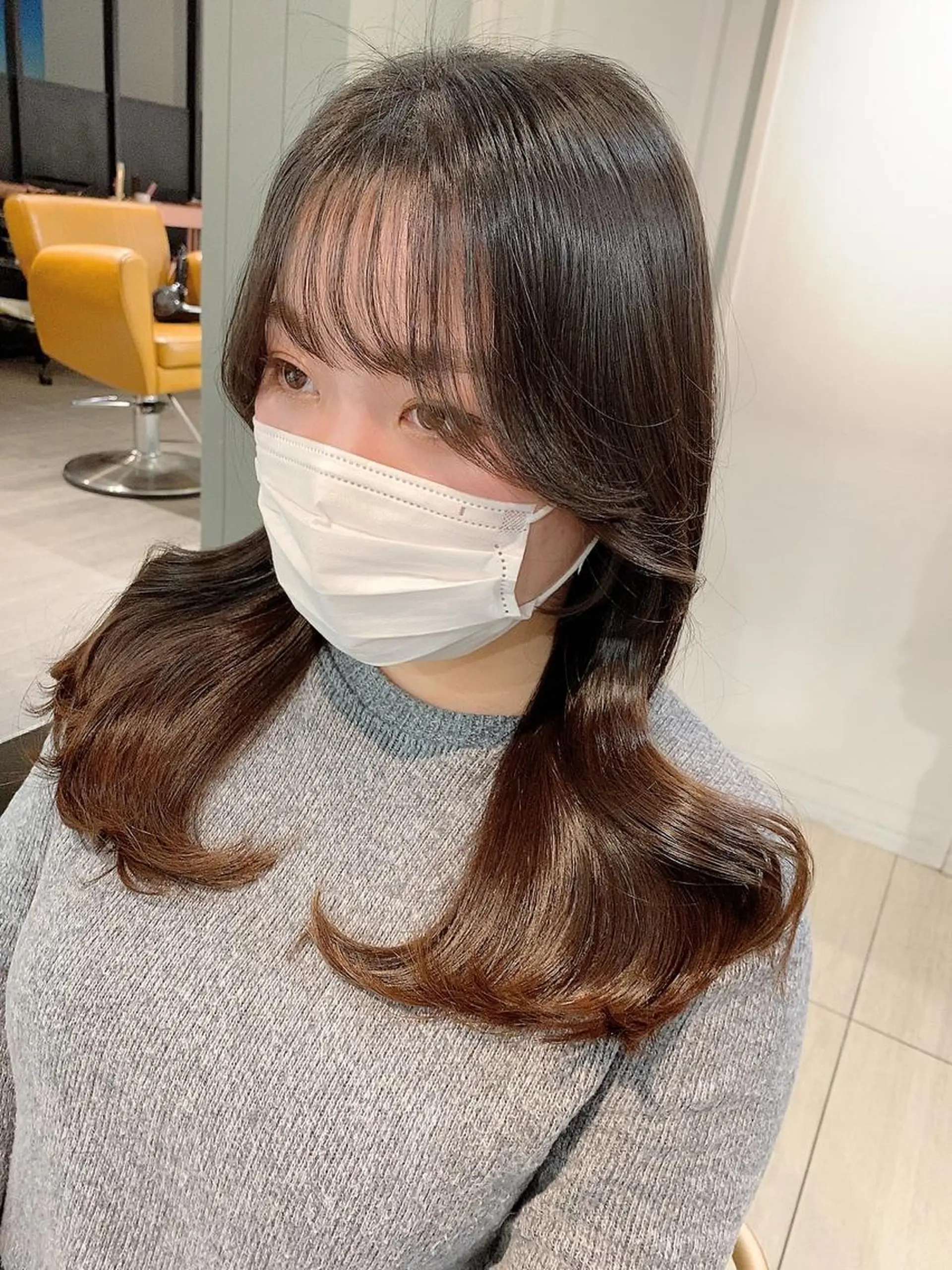 ロング カラー 顔周りカット 髪質改善 韓国風ヘア レイヤーカット 小顔カット 韓国風レイヤーカット 💎髪質改善"yuiのヘアスタイル