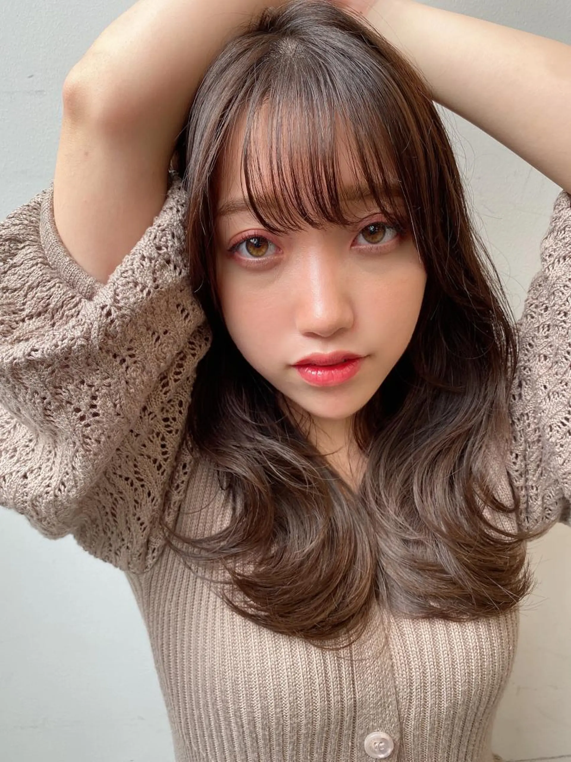 ロング カラー カット ヘアカラー トリートメント ✨大人韓国風レイヤー ✨吉原 潤✨のヘアスタイル