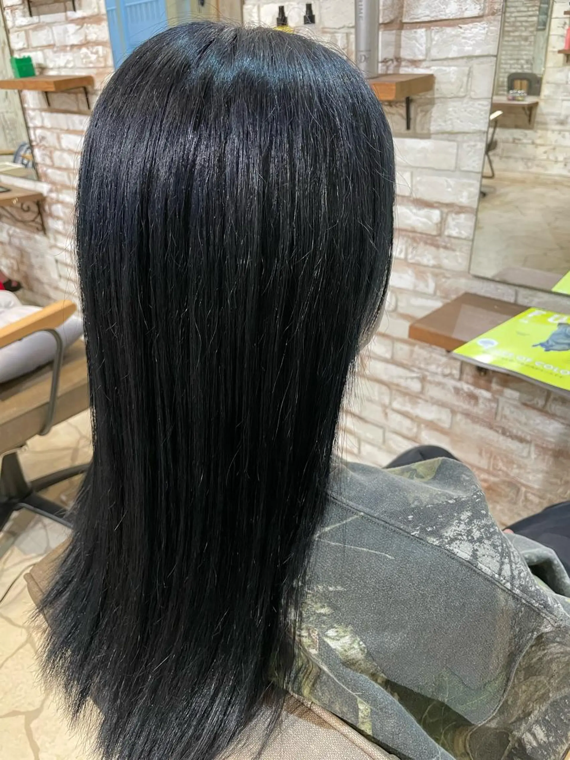 ロング カラー 黒髪 ブルーカラー ブルーブラック スリールヘアー所属・🖤nako/艶髪/ 透明感カラー🖤のヘアスタイル
