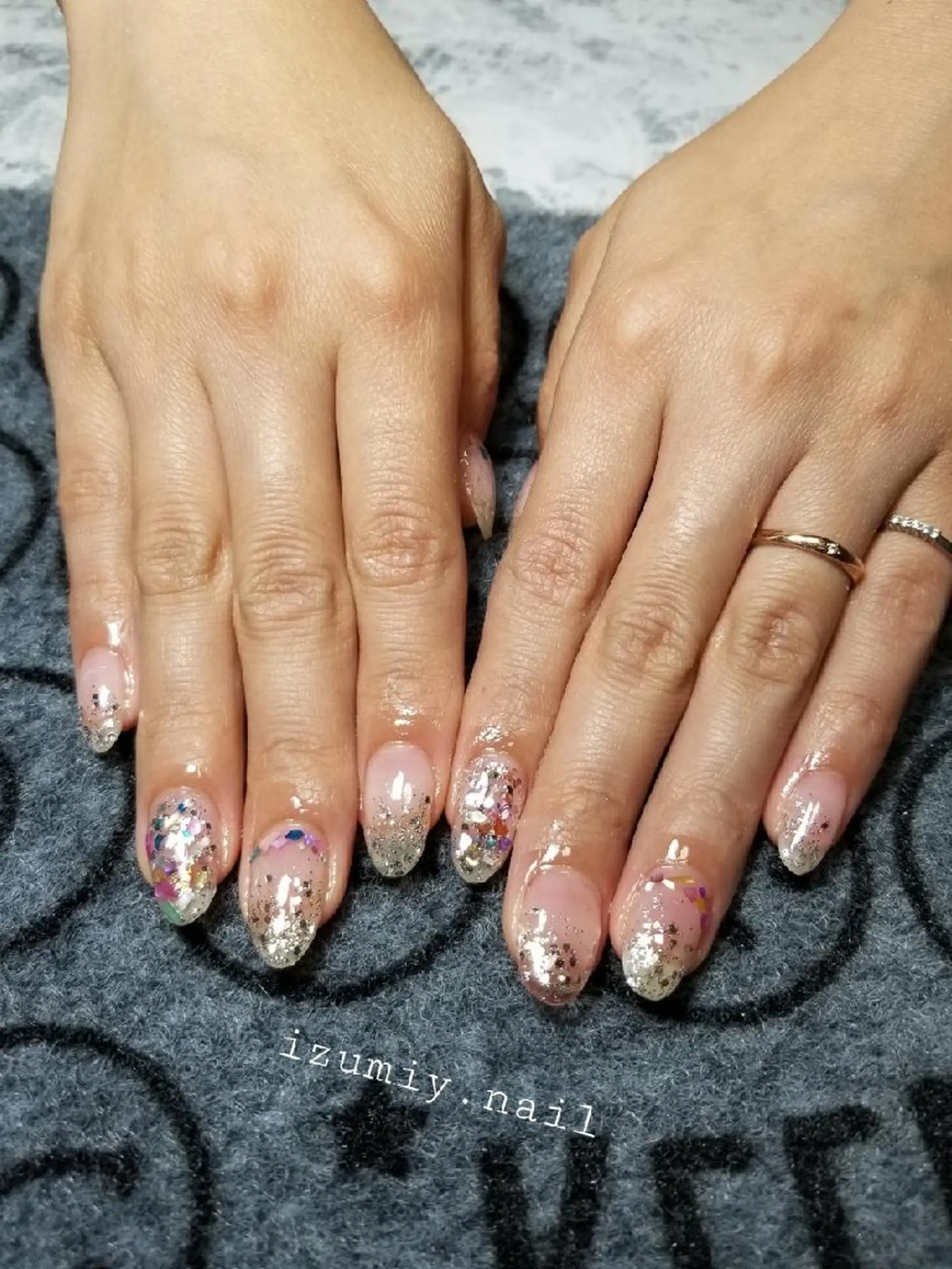 ネイル グラデーション ラメ(グリッター) ラメグラデーション izumiynail いずみのネイルデザイン